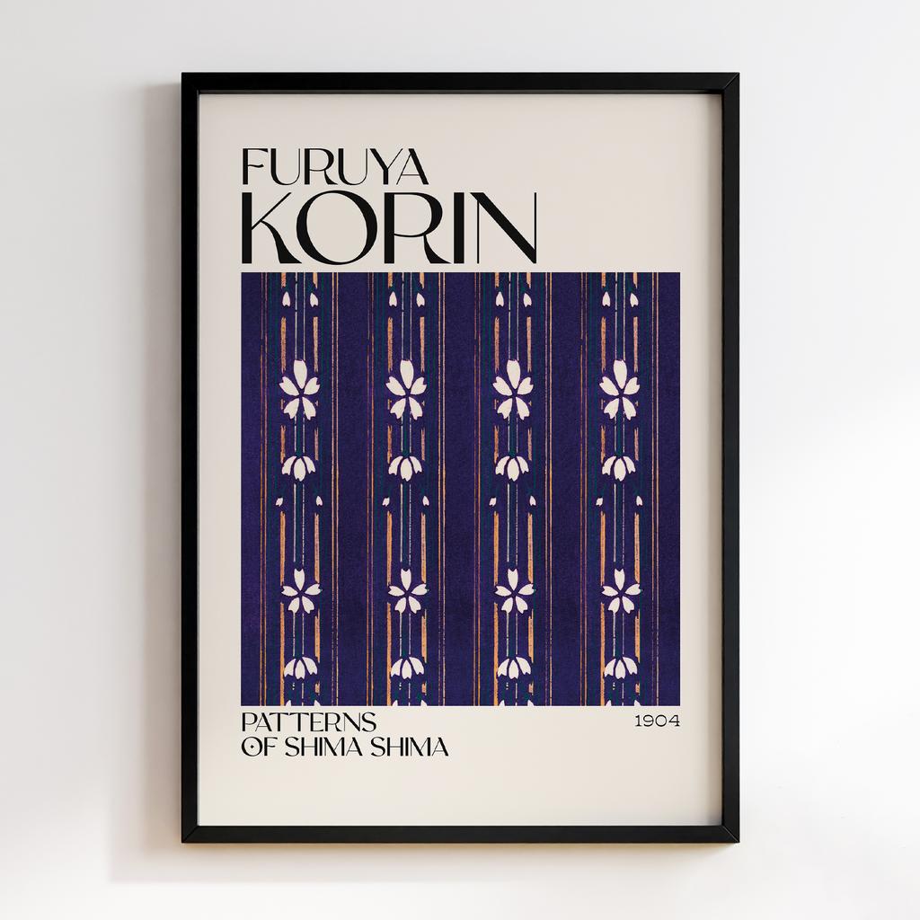 Постер Japanese woodblock patterns from Shima Shima 1904 by Furuya Korin #205