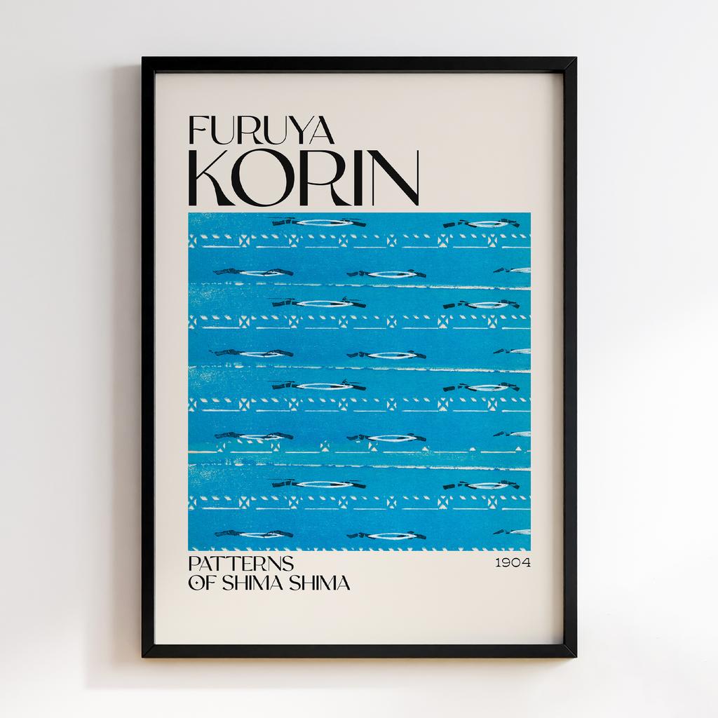 Постер Japanese woodblock patterns from Shima Shima 1904 by Furuya Korin #206