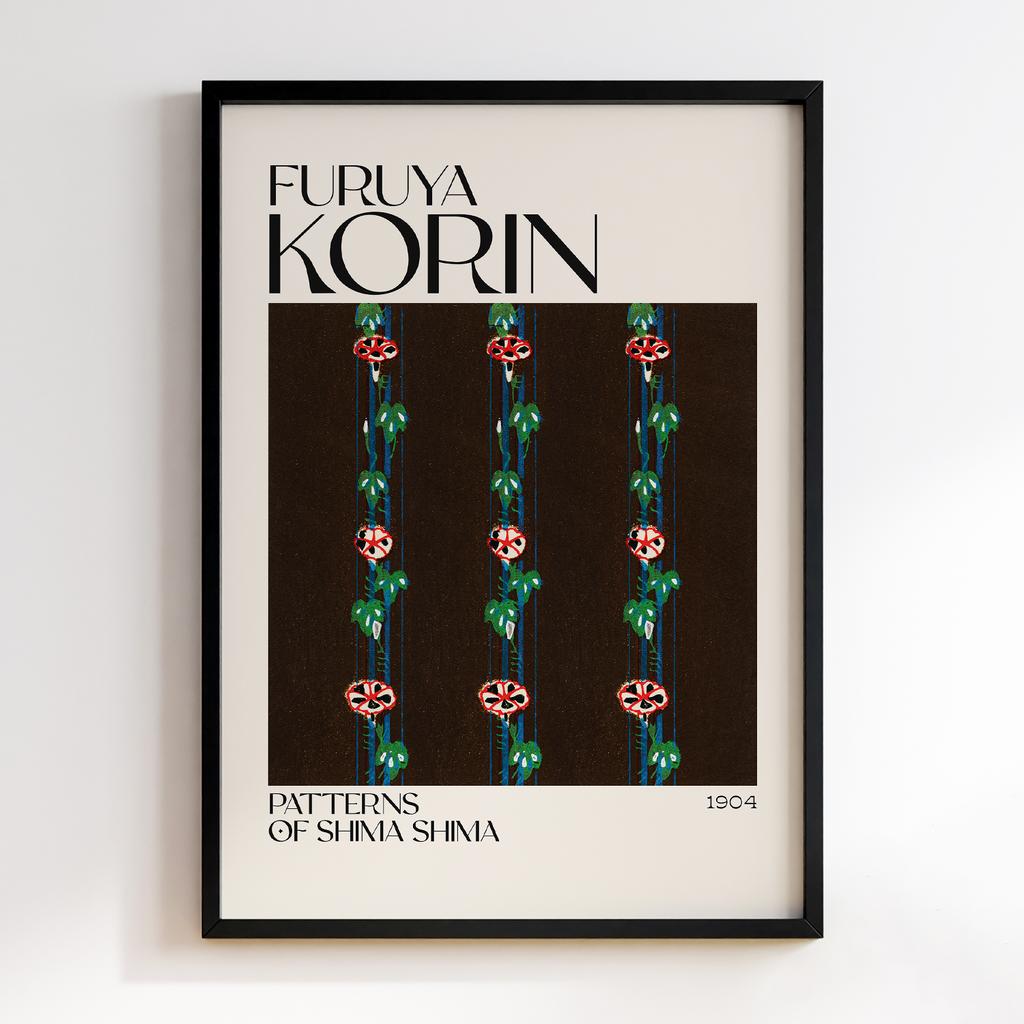 Постер Japanese woodblock patterns from Shima Shima 1904 by Furuya Korin #224