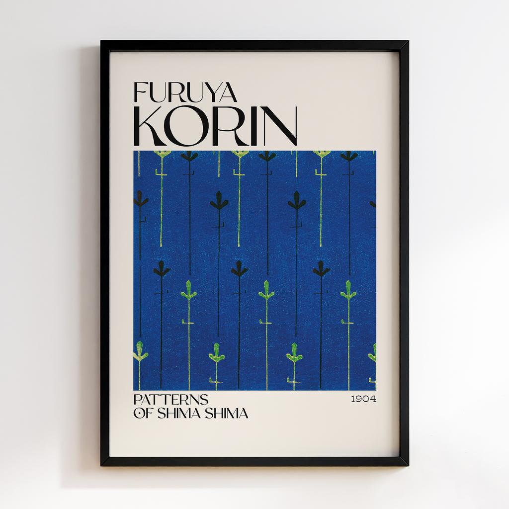Постер Japanese woodblock patterns from Shima Shima 1904 by Furuya Korin #237