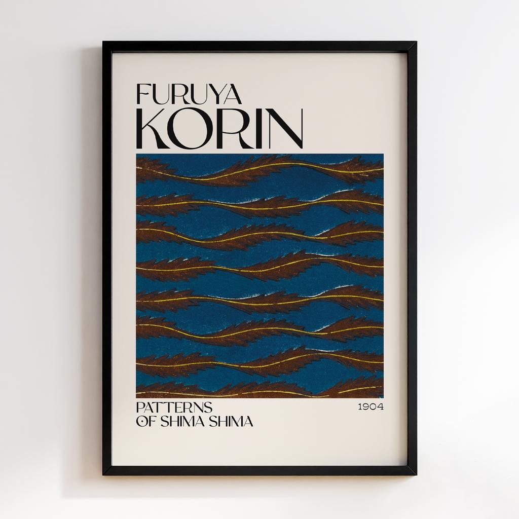 Постер Japanese woodblock patterns from Shima Shima 1904 by Furuya Korin #241