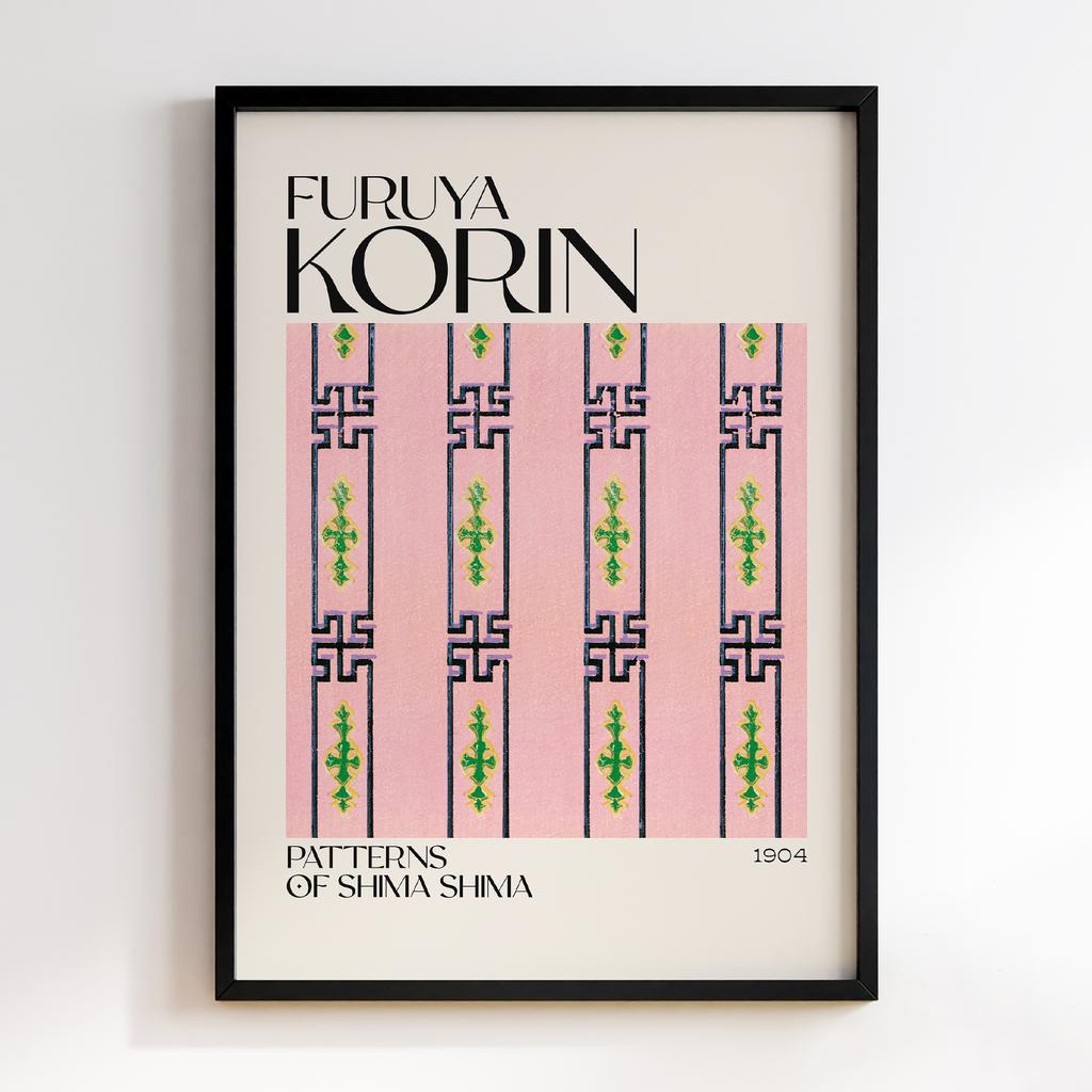 Постер Japanese woodblock patterns from Shima Shima 1904 by Furuya Korin #254