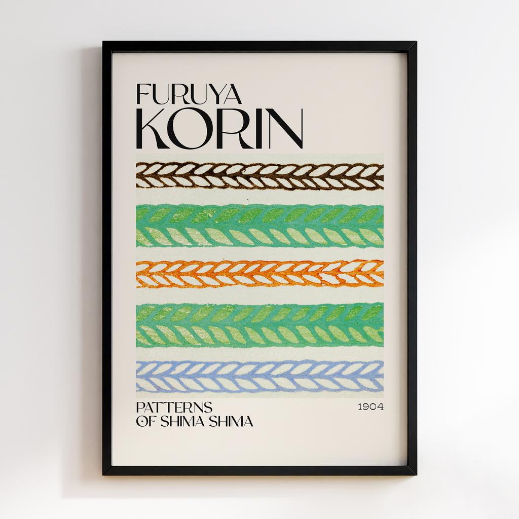 Постер Japanese woodblock patterns from Shima Shima 1904 by Furuya Korin #255