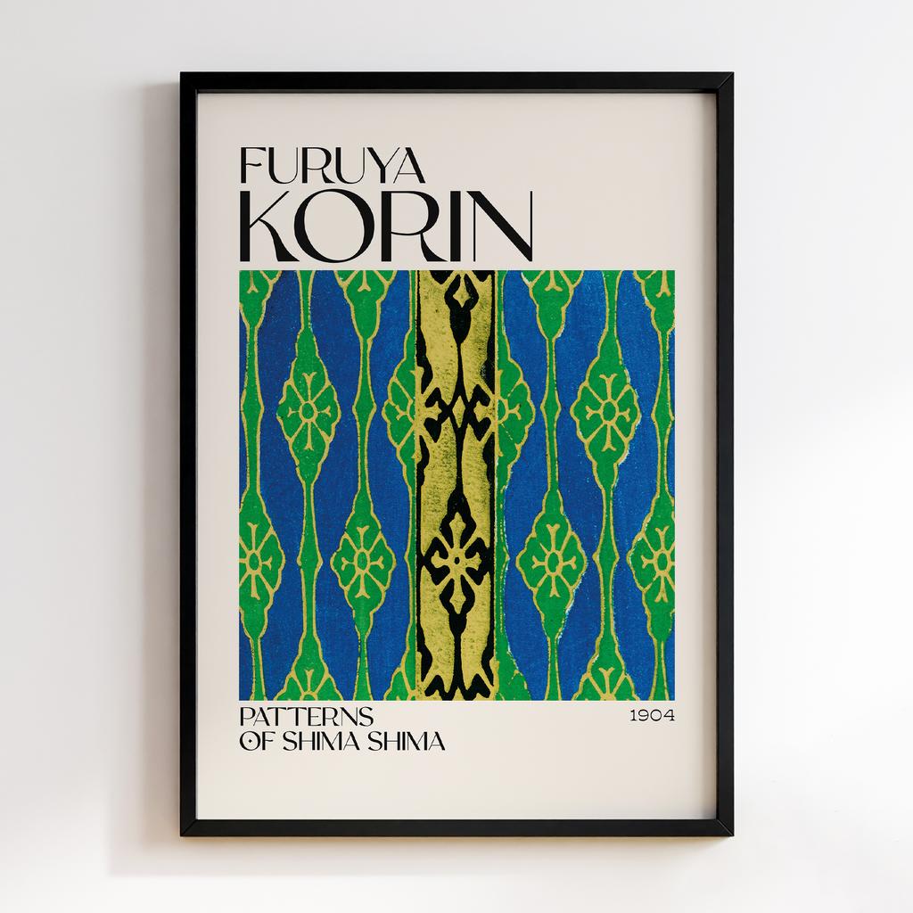 Постер Japanese woodblock patterns from Shima Shima 1904 by Furuya Korin #275