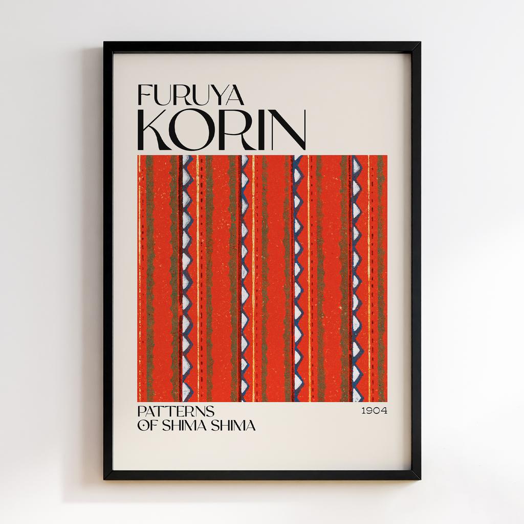 Постер Japanese woodblock patterns from Shima Shima 1904 by Furuya Korin #282