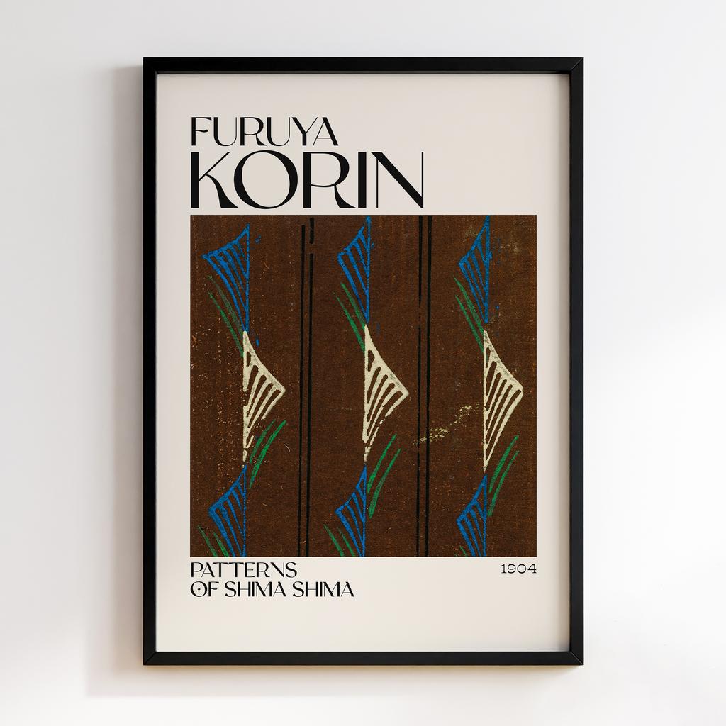 Постер Japanese woodblock patterns from Shima Shima 1904 by Furuya Korin #286