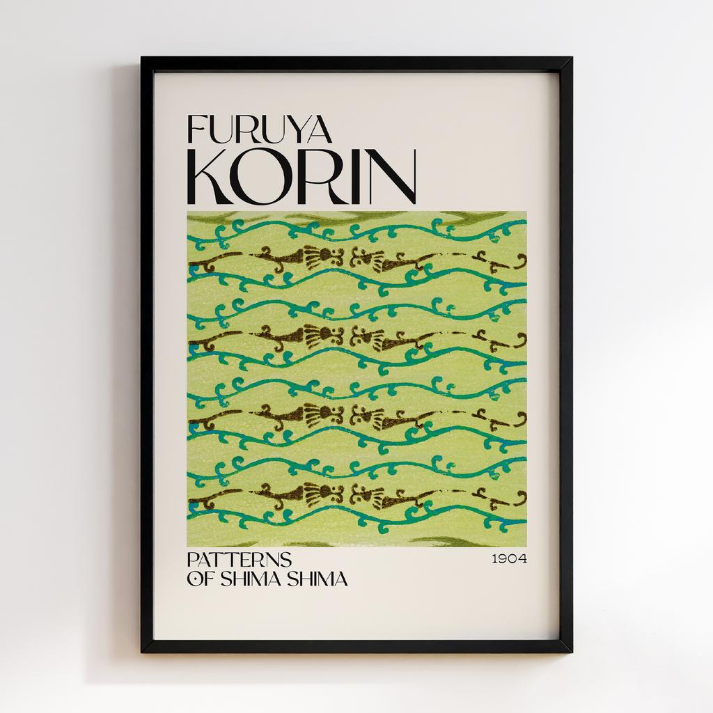 Постер Japanese woodblock patterns from Shima Shima 1904 by Furuya Korin #291