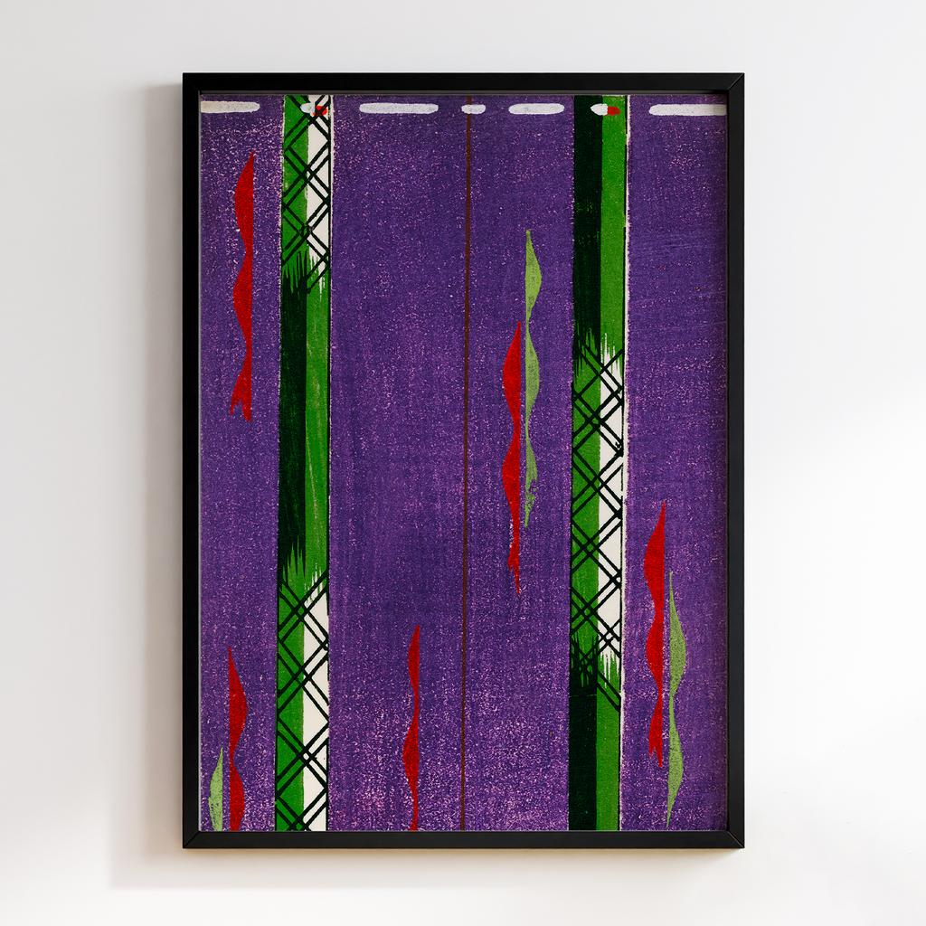 Постер Japanese woodblock patterns from Shima Shima 1904 by Furuya Korin #316