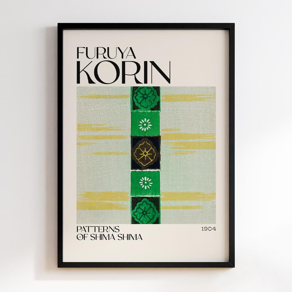 Постер Japanese woodblock patterns from Shima Shima 1904 by Furuya Korin #317