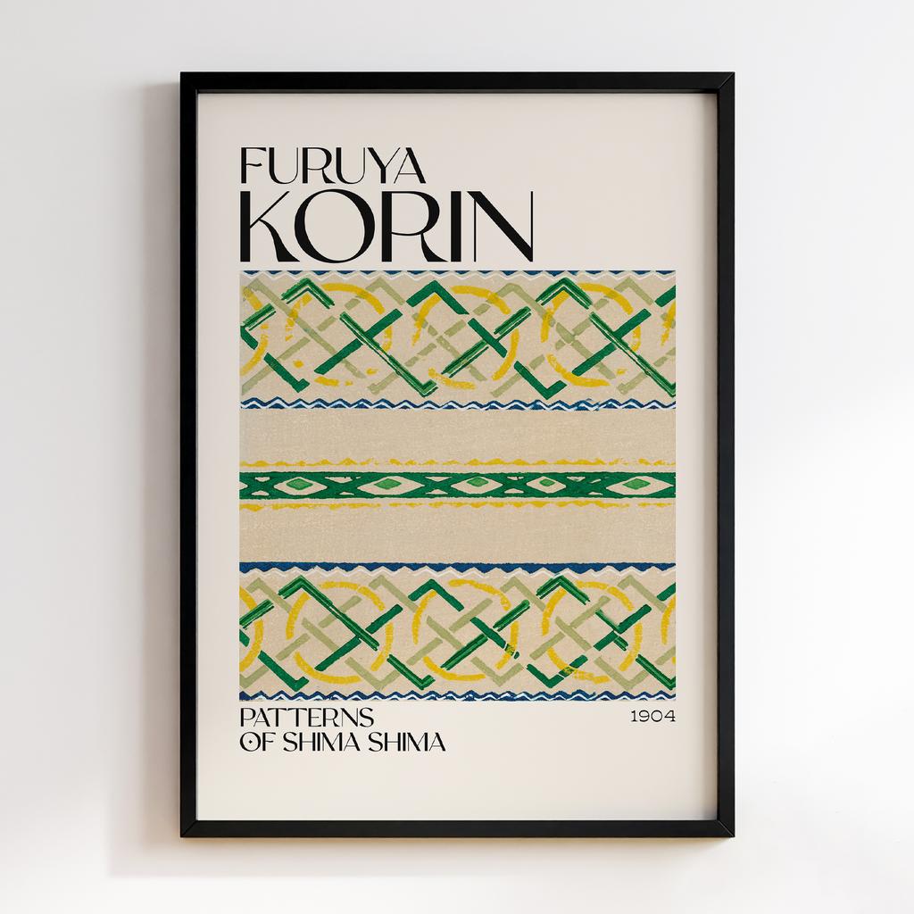 Постер Japanese woodblock patterns from Shima Shima 1904 by Furuya Korin #321