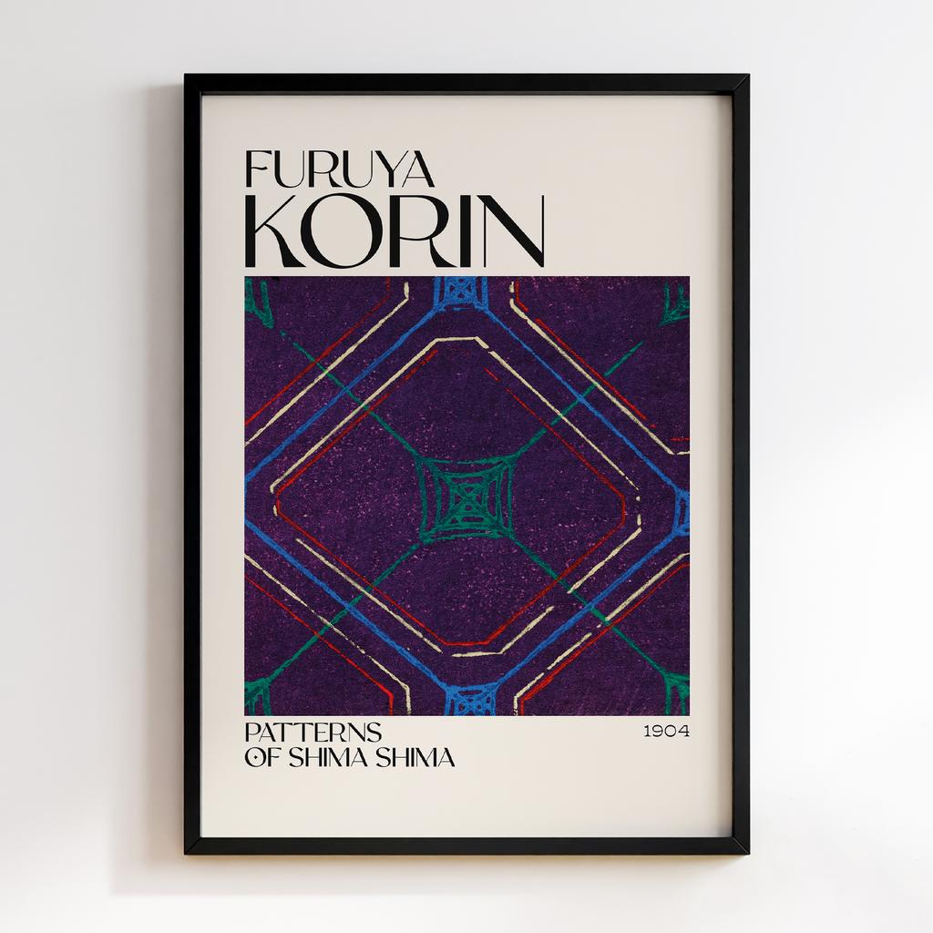 Постер Japanese woodblock patterns from Shima Shima 1904 by Furuya Korin #324
