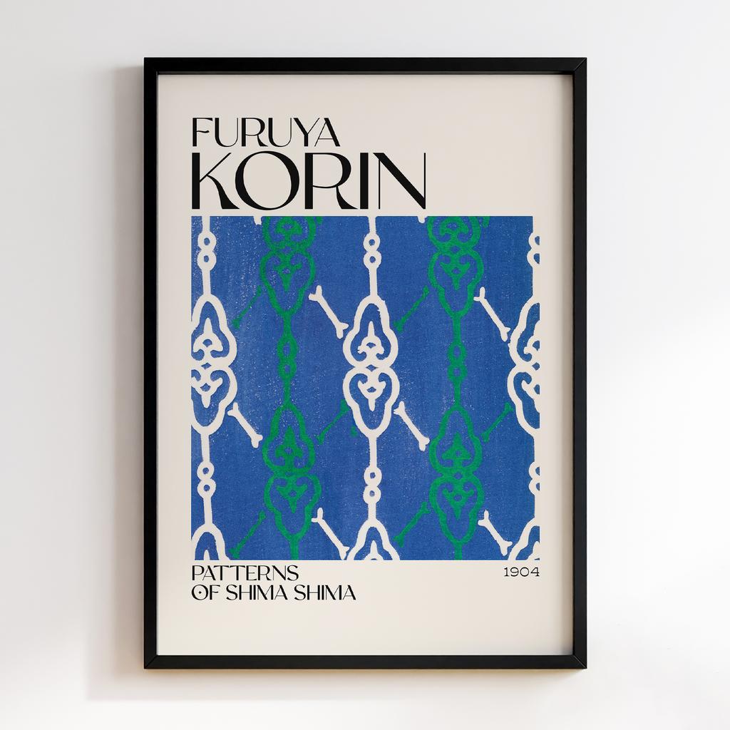 Постер Japanese woodblock patterns from Shima Shima 1904 by Furuya Korin #325