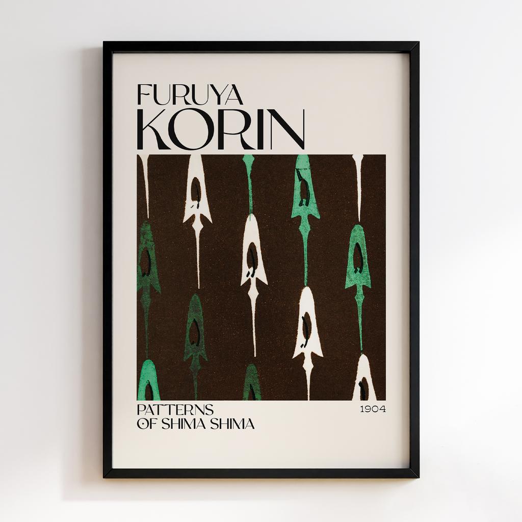 Постер Japanese woodblock patterns from Shima Shima 1904 by Furuya Korin #335