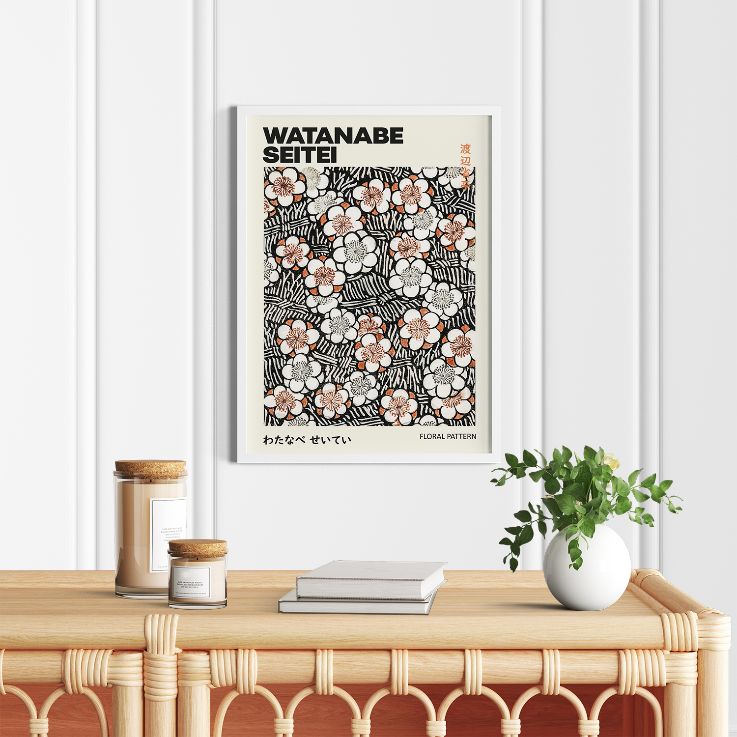 Floral pattern illustration by Watanabe Seitei