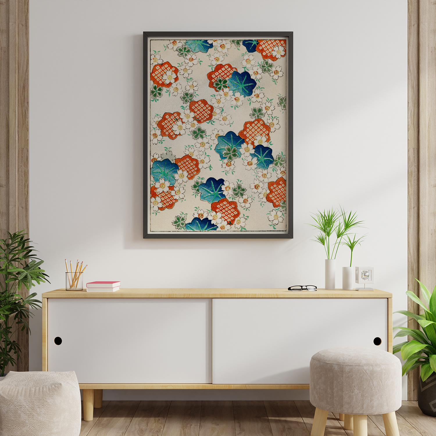 Floral pattern illustration by Watanabe Seitei