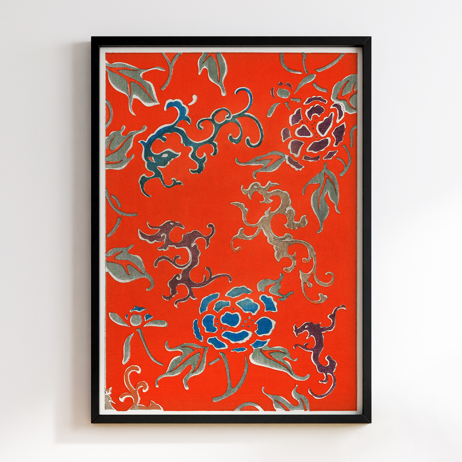 Floral pattern illustration by Watanabe Seitei