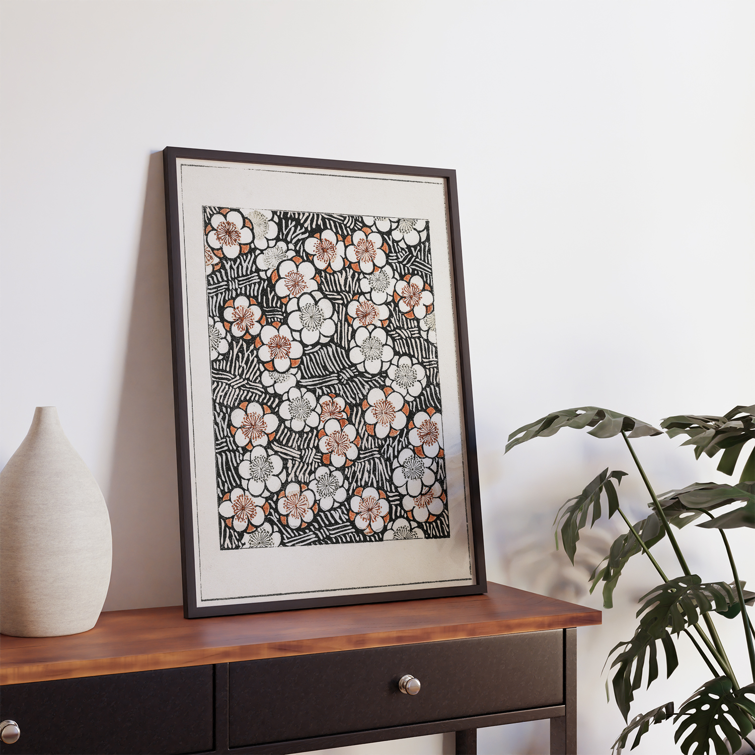 Floral pattern illustration by Watanabe Seitei