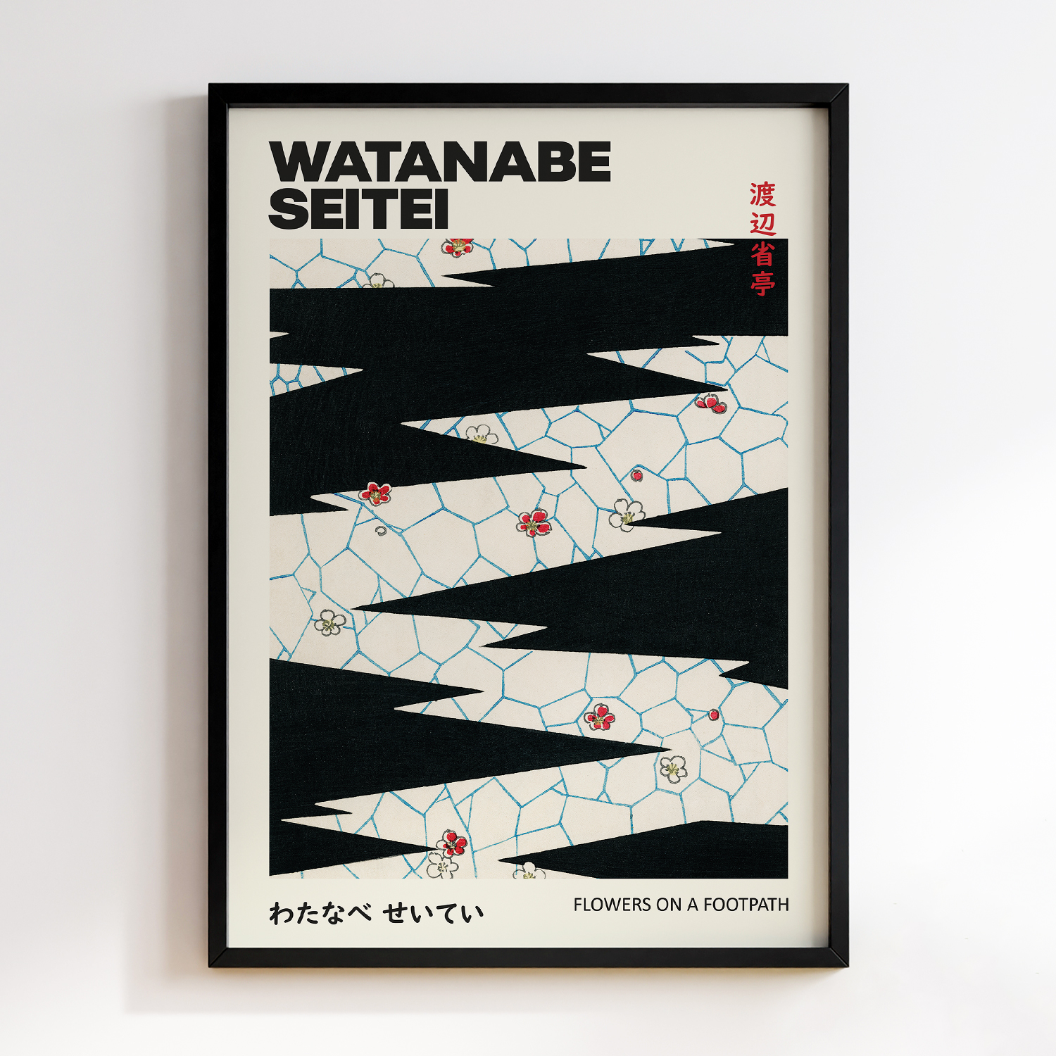 Flowers on a footpath illustration by Watanabe Seitei