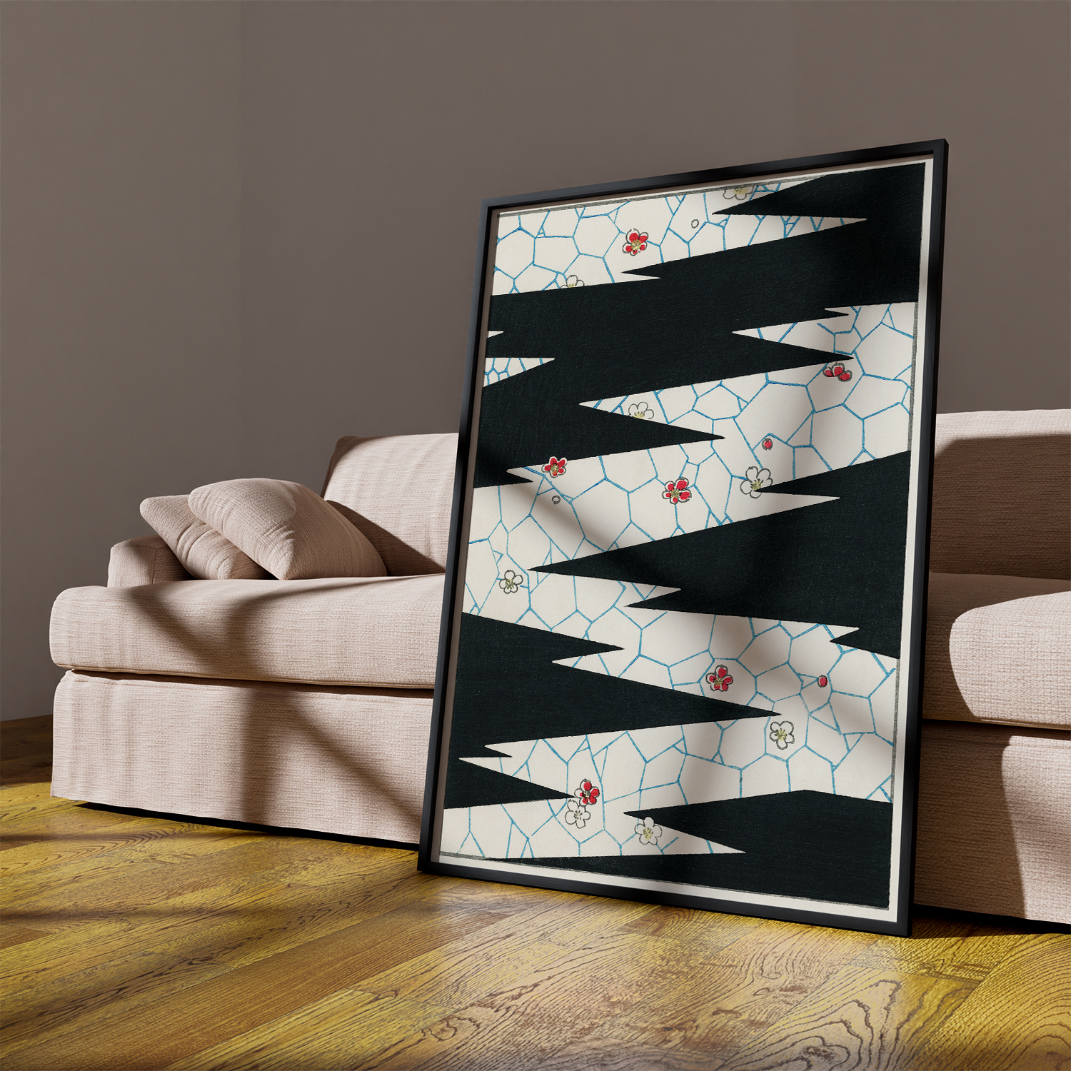 Flowers on a footpath illustration by Watanabe Seitei