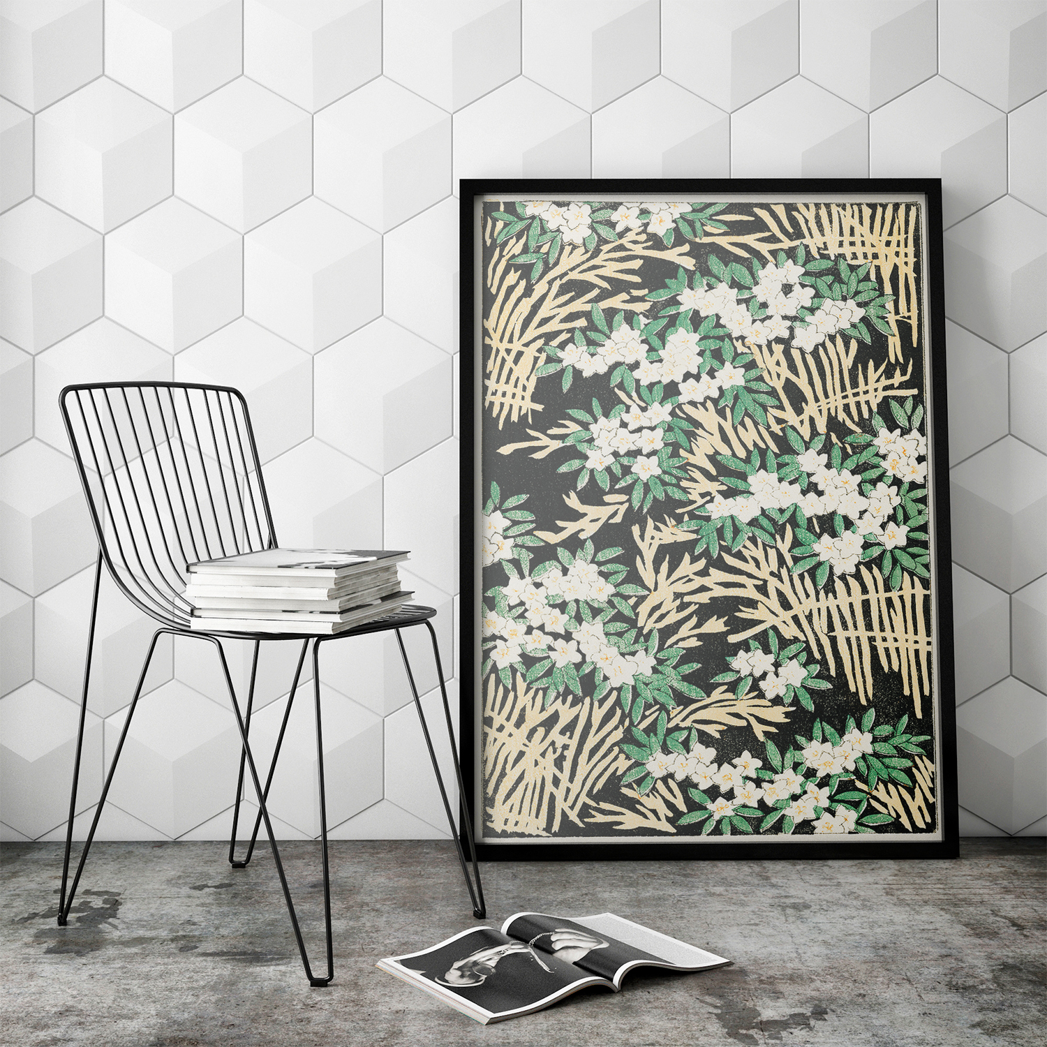 Forest illustration by Watanabe Seitei