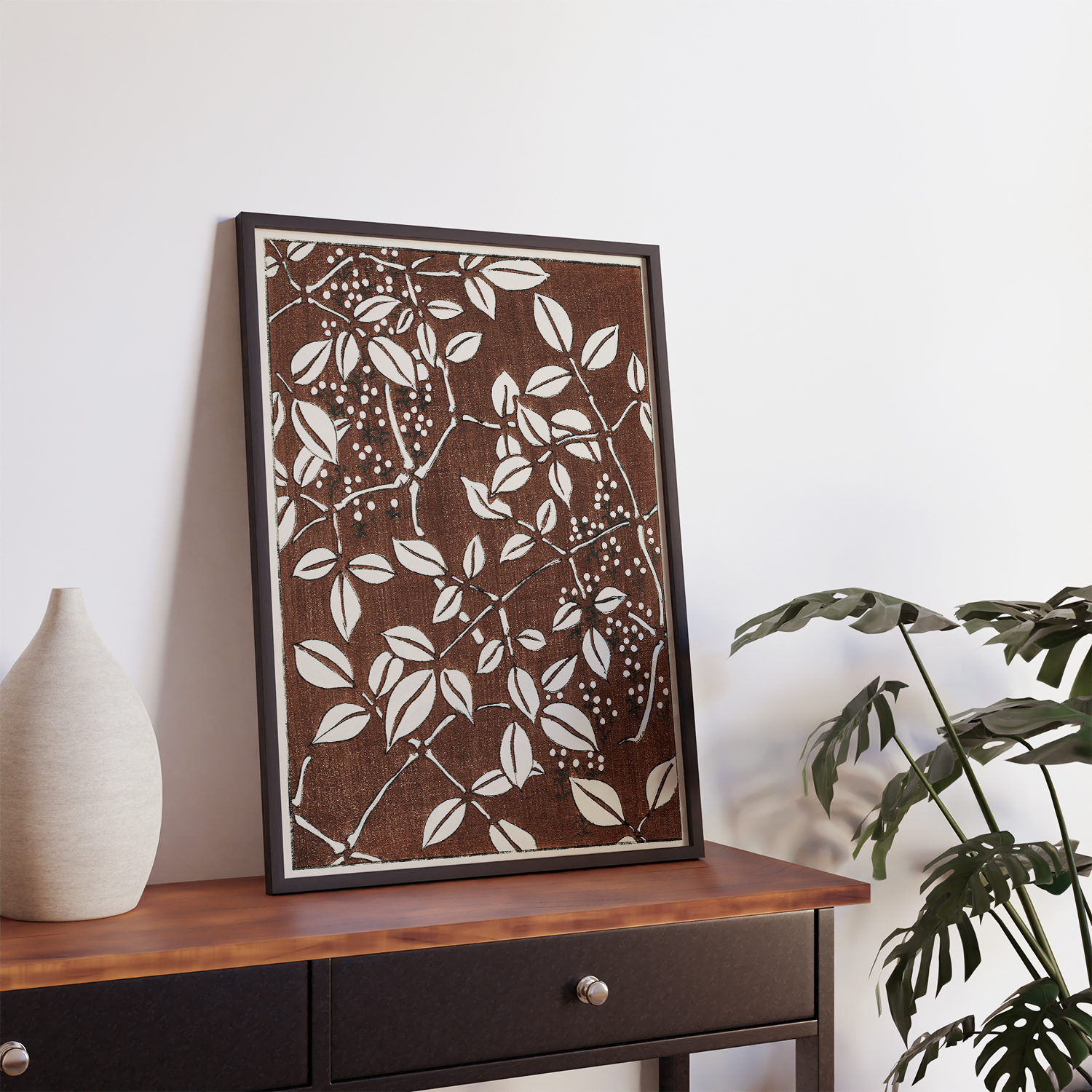 Leaf pattern illustration by Watanabe Seitei