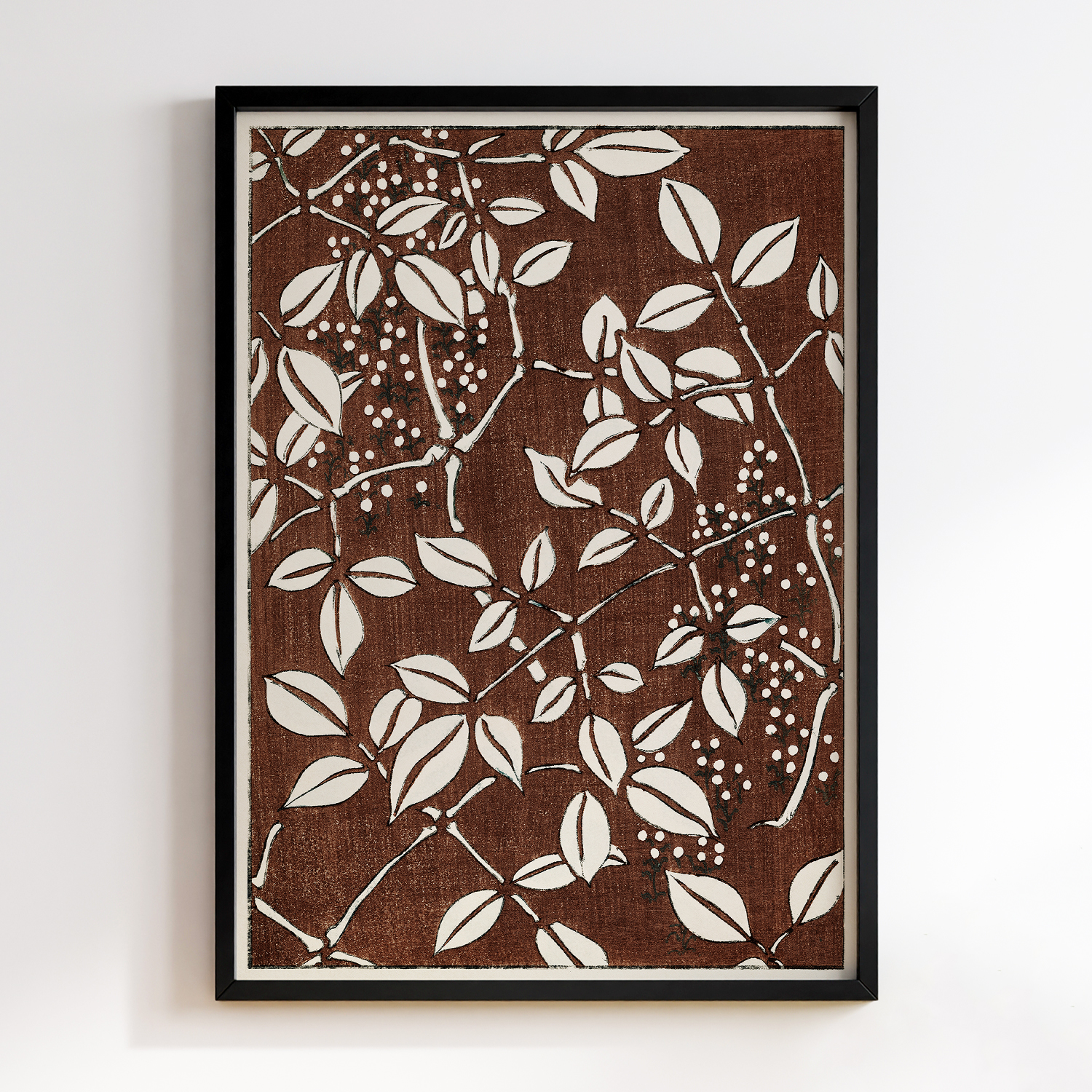 Leaf pattern illustration by Watanabe Seitei