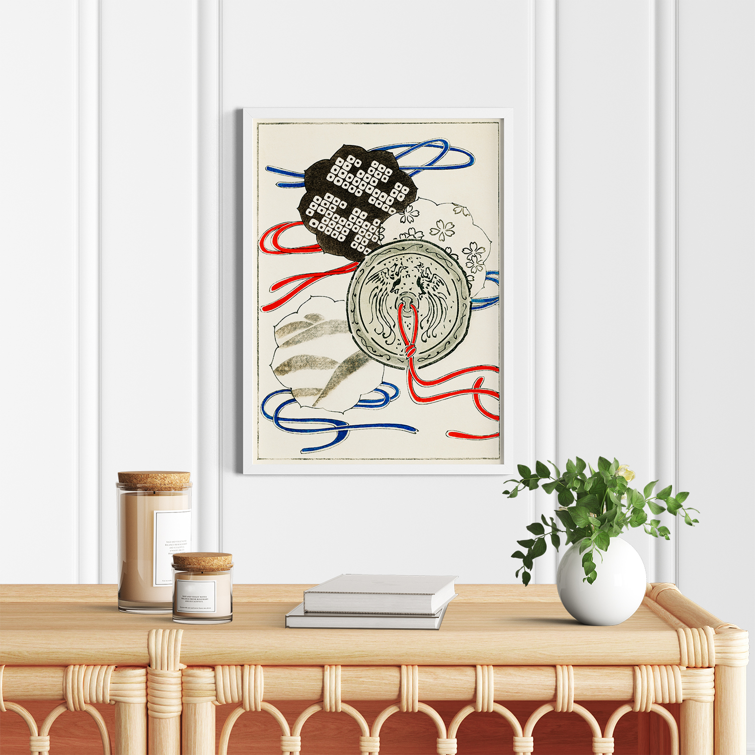 Oriental pendant illustration by Watanabe Seitei