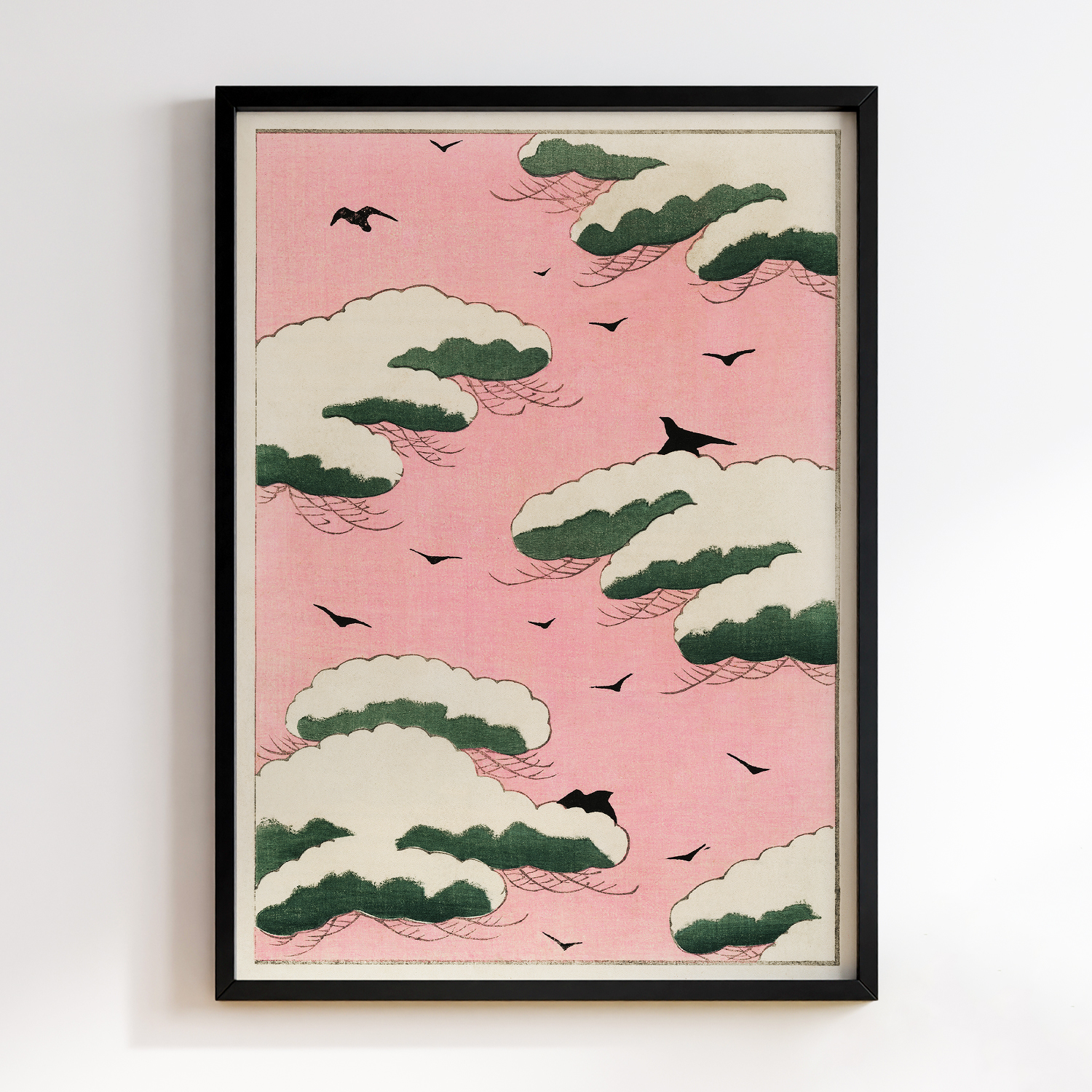 Pink sky illustration by Watanabe Seitei