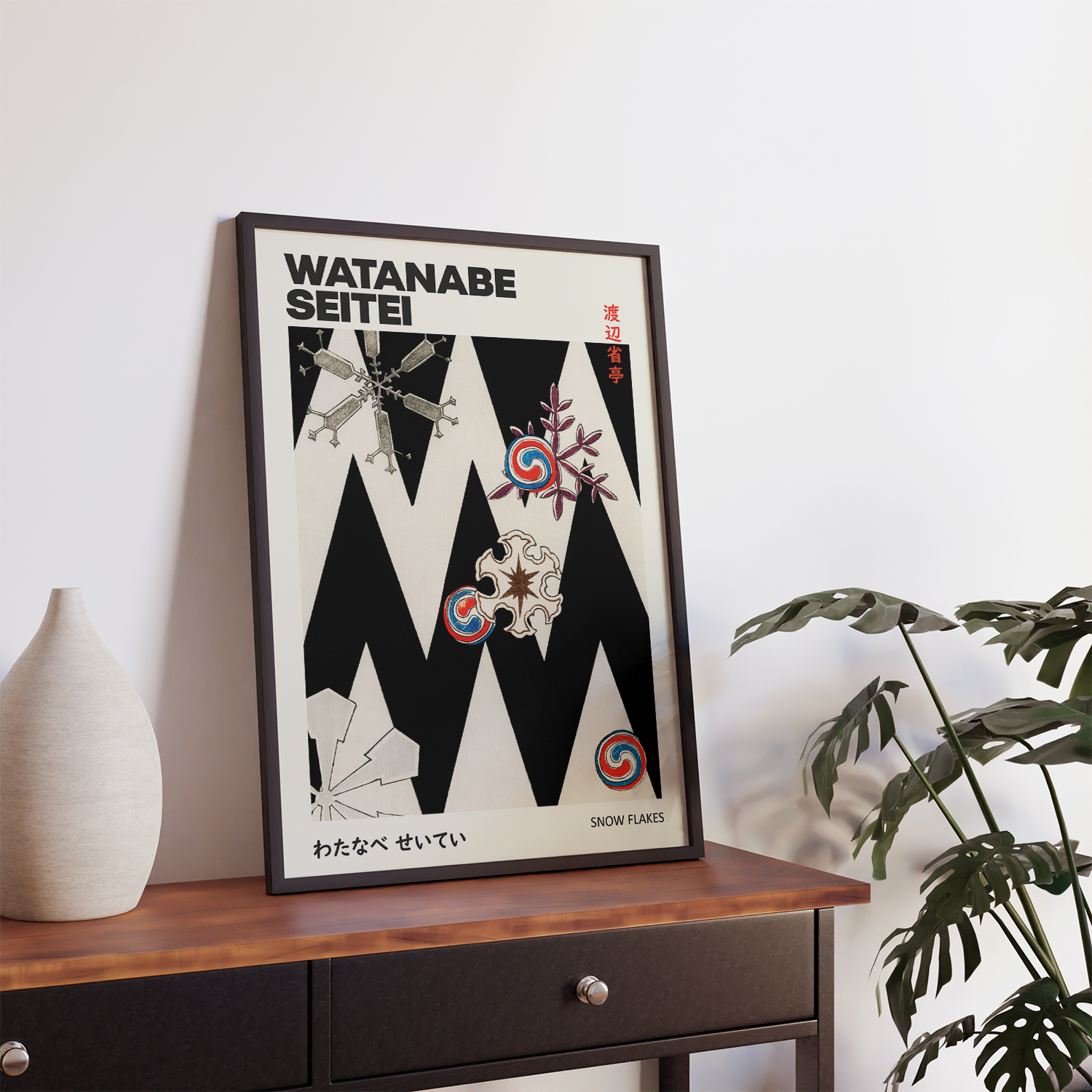 Snow flakes illustration by Watanabe Seitei