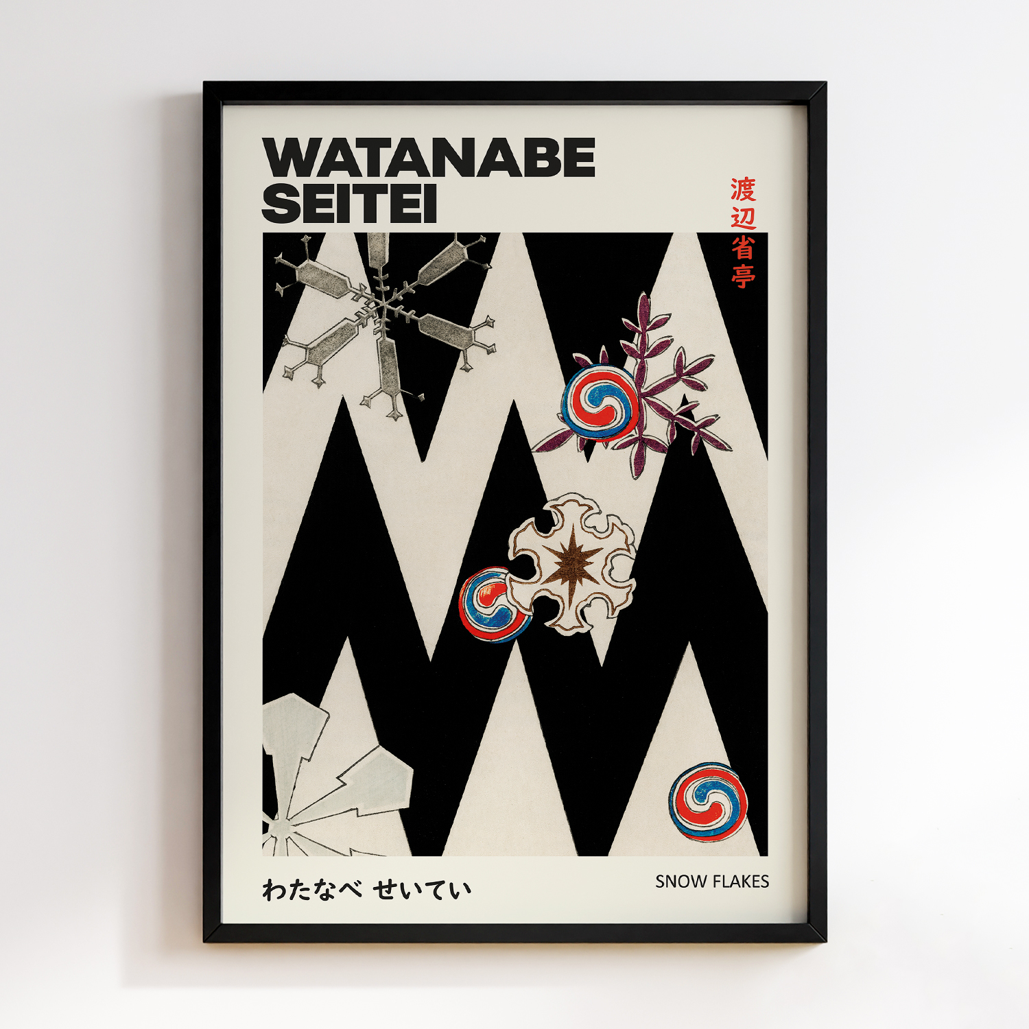 Snow flakes illustration by Watanabe Seitei