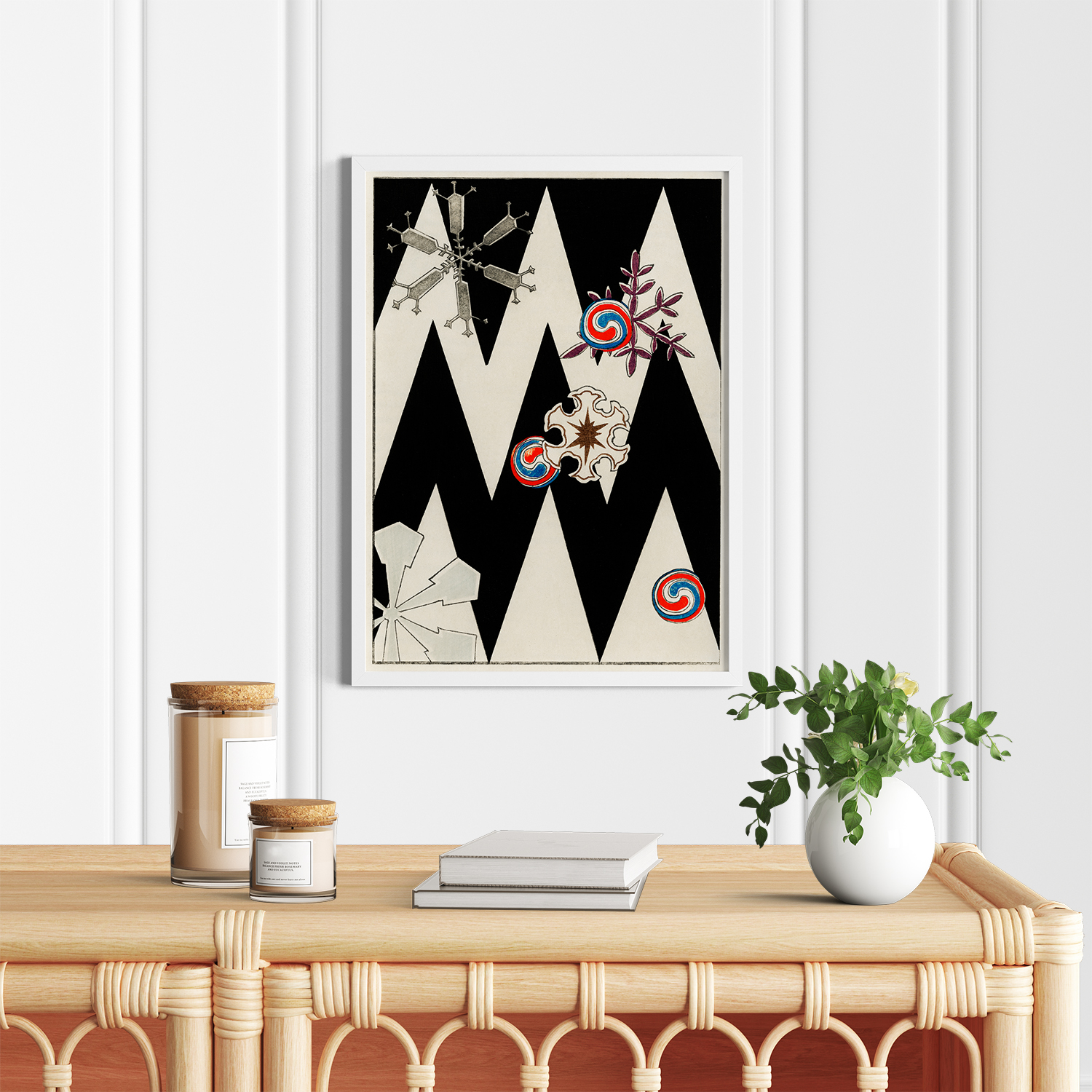 Snow flakes illustration by Watanabe Seitei