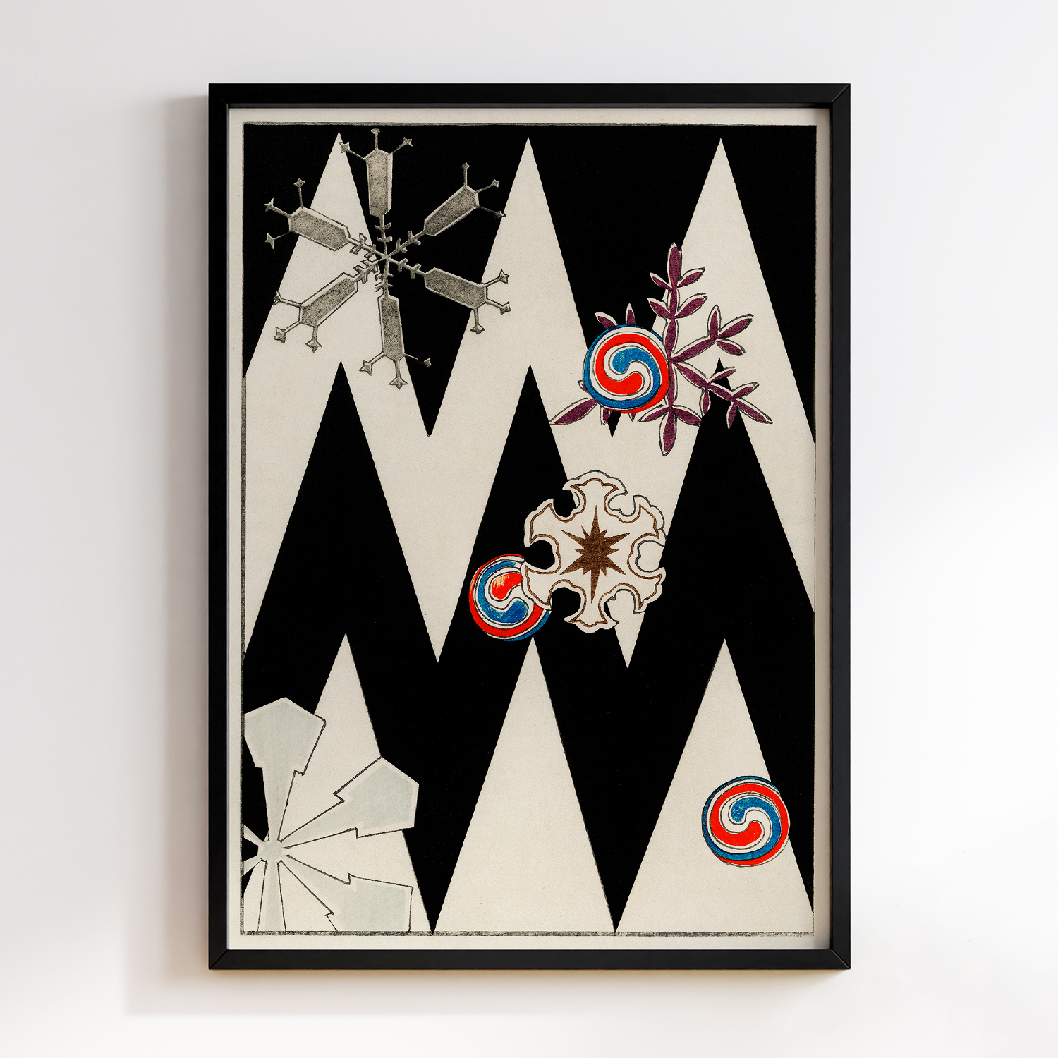 Snow flakes illustration by Watanabe Seitei