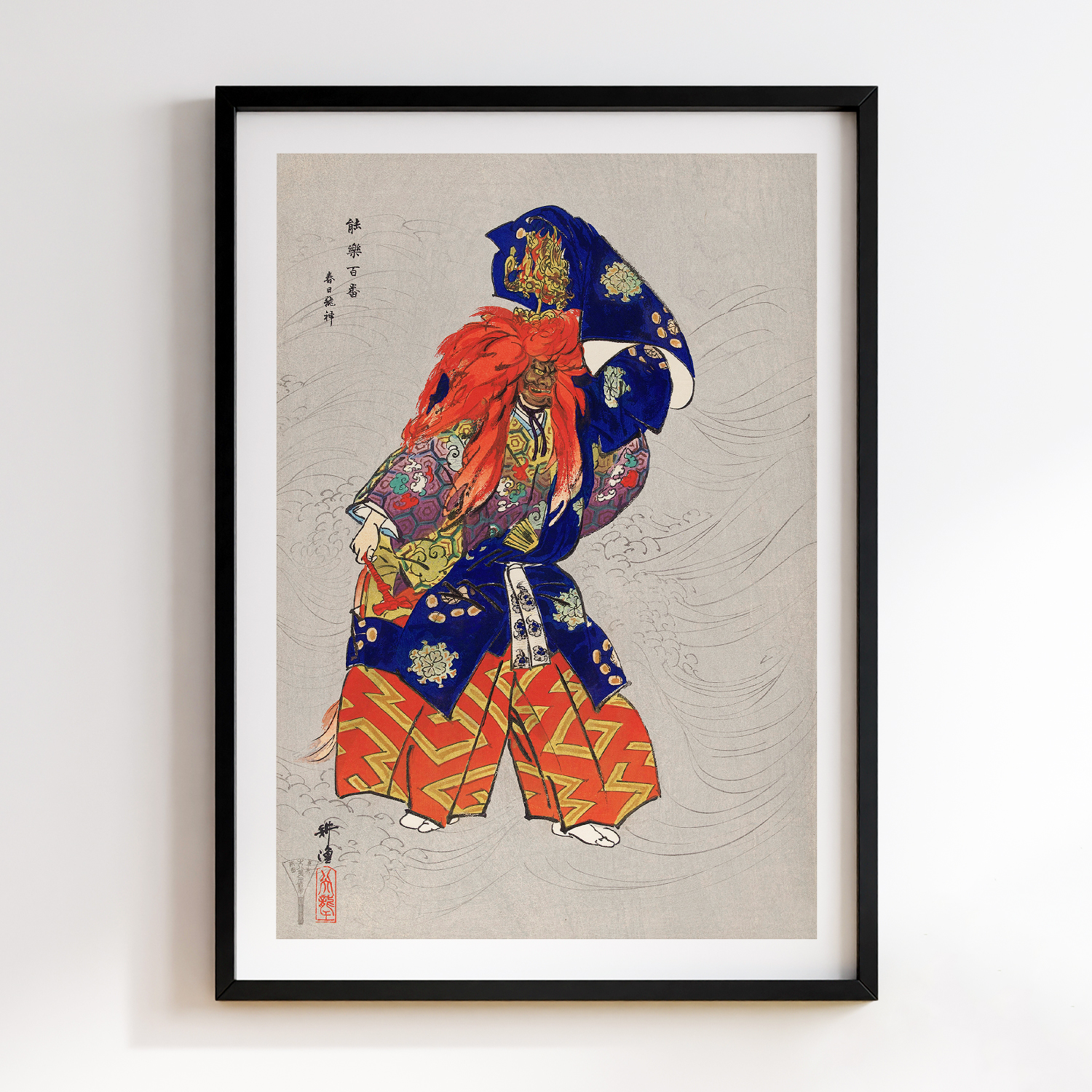 Actor in the Role of the Dragon God Kasuga (Aug–1925) by Kogyo Tsukioka