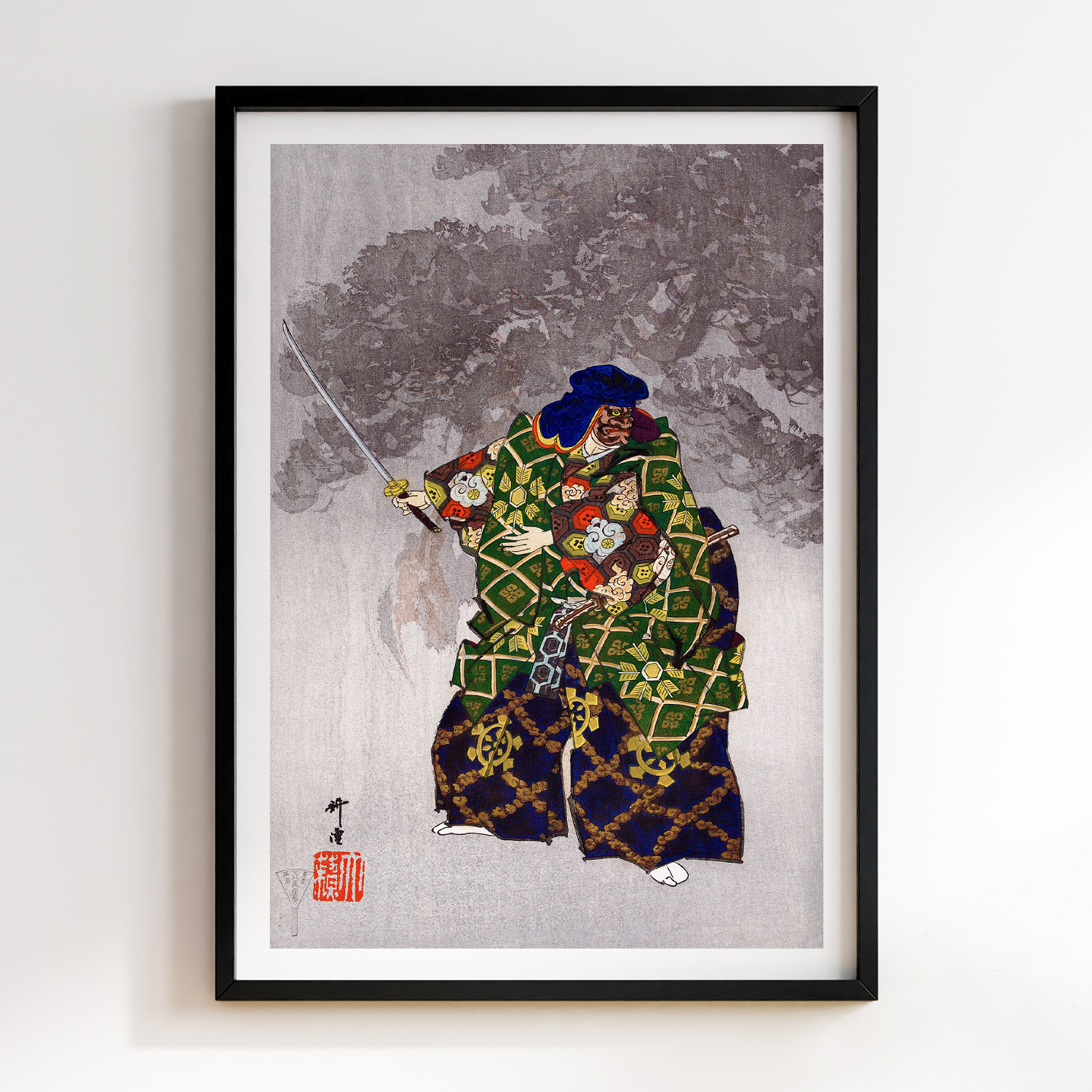 Actors in the Noh theater play Eboshiori by Kogyo Tsukioka