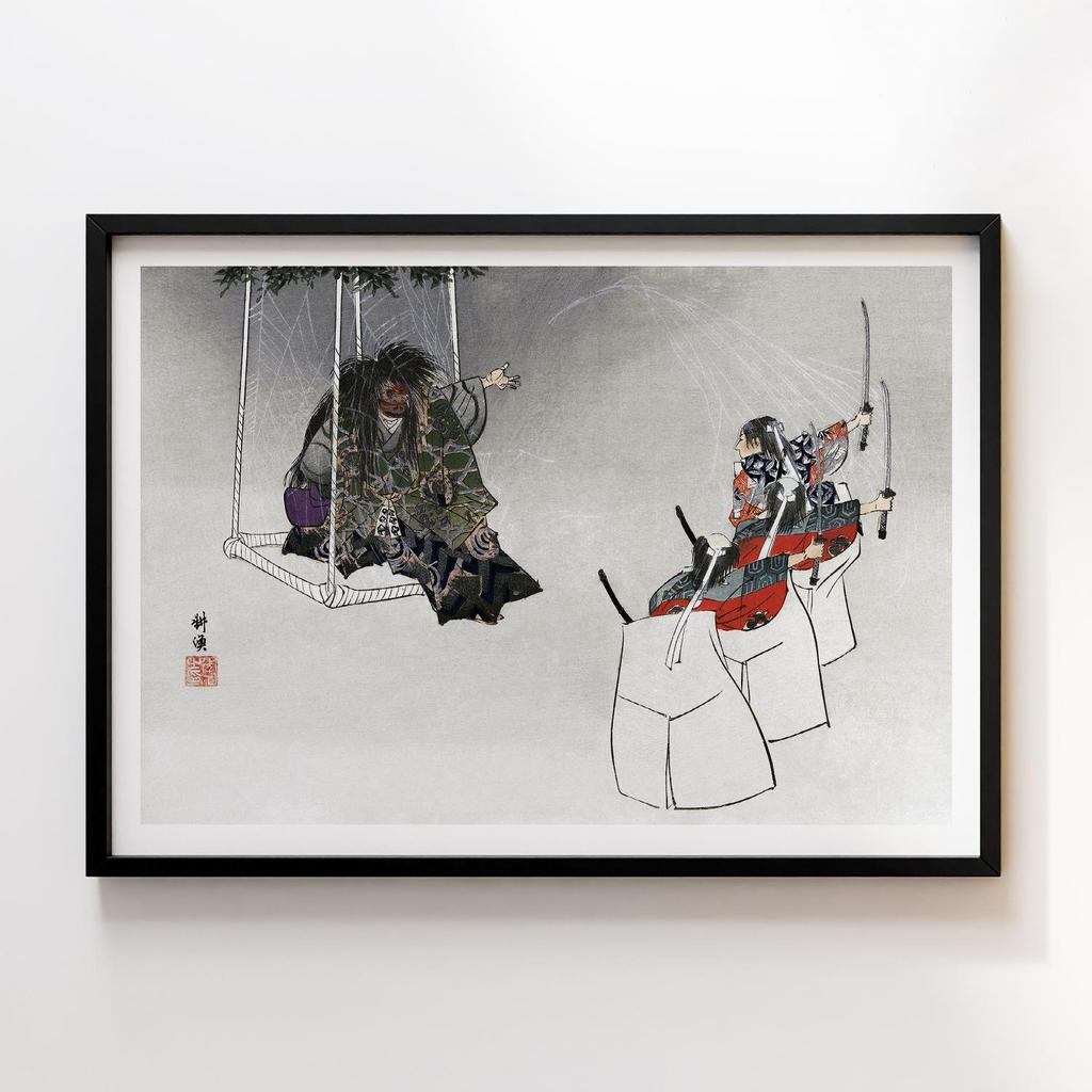 Scene from the Noh theater play Tsuchigumo (1–Feb–1902) by Kogyo Tsukioka