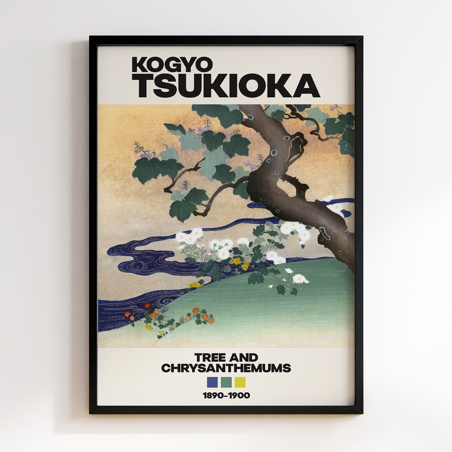 Tree and chrysanthemums (1890–1900) by Kogyo Tsukioka #1