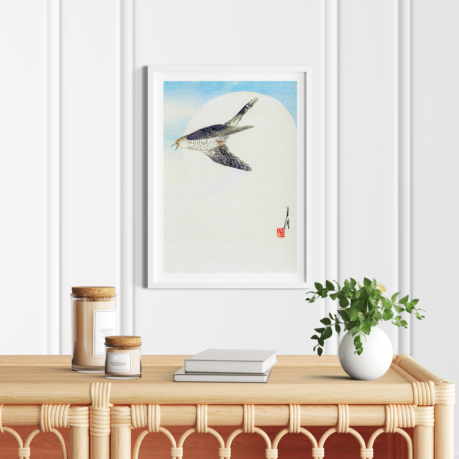 Cuckoo Flying at Full Moon (1900–1910) by Ogata Gekko