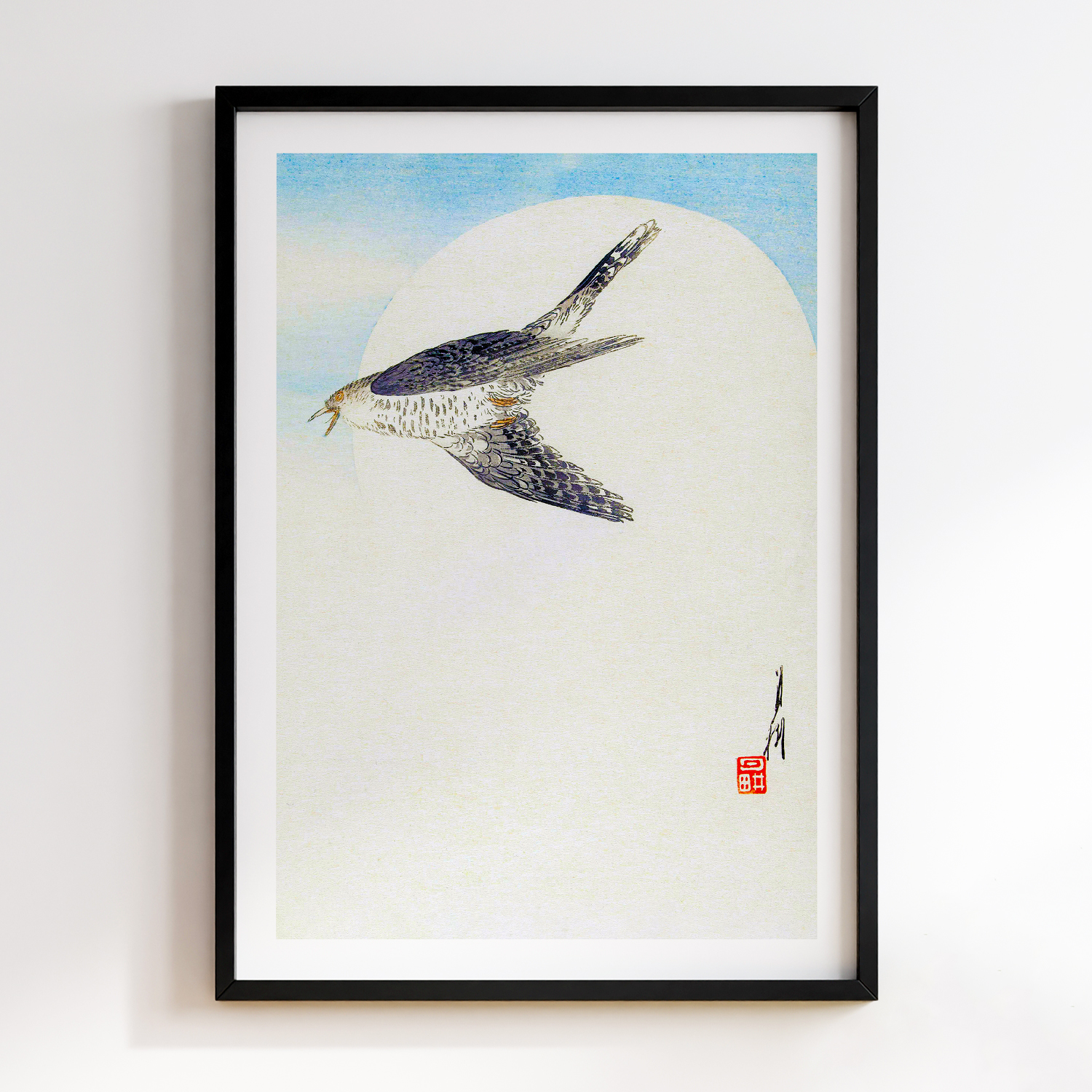 Cuckoo Flying at Full Moon (1900–1910) by Ogata Gekko