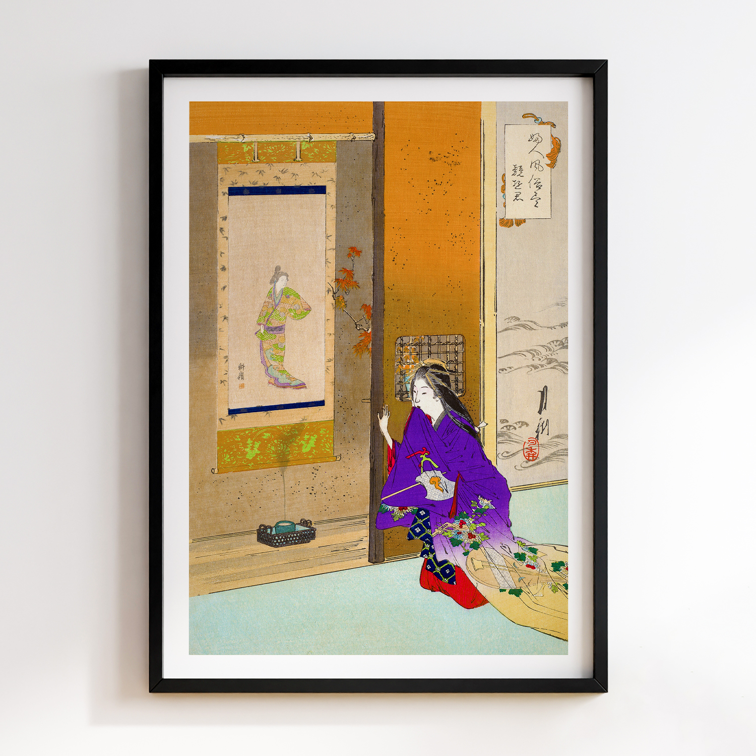 Woman Before a Tokonoma Pictures of Women’s Manners and Customs (1898) by Ogata Gekko