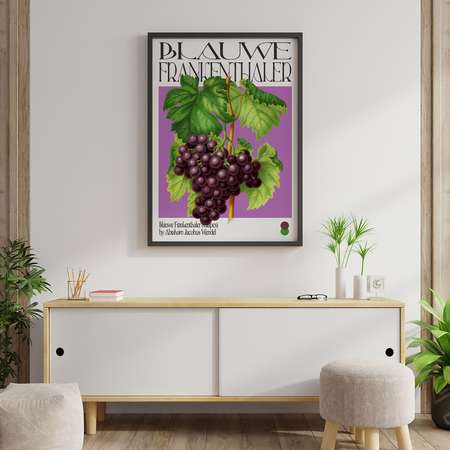 Botanical Blauwe Frankenthaler (Grapes)