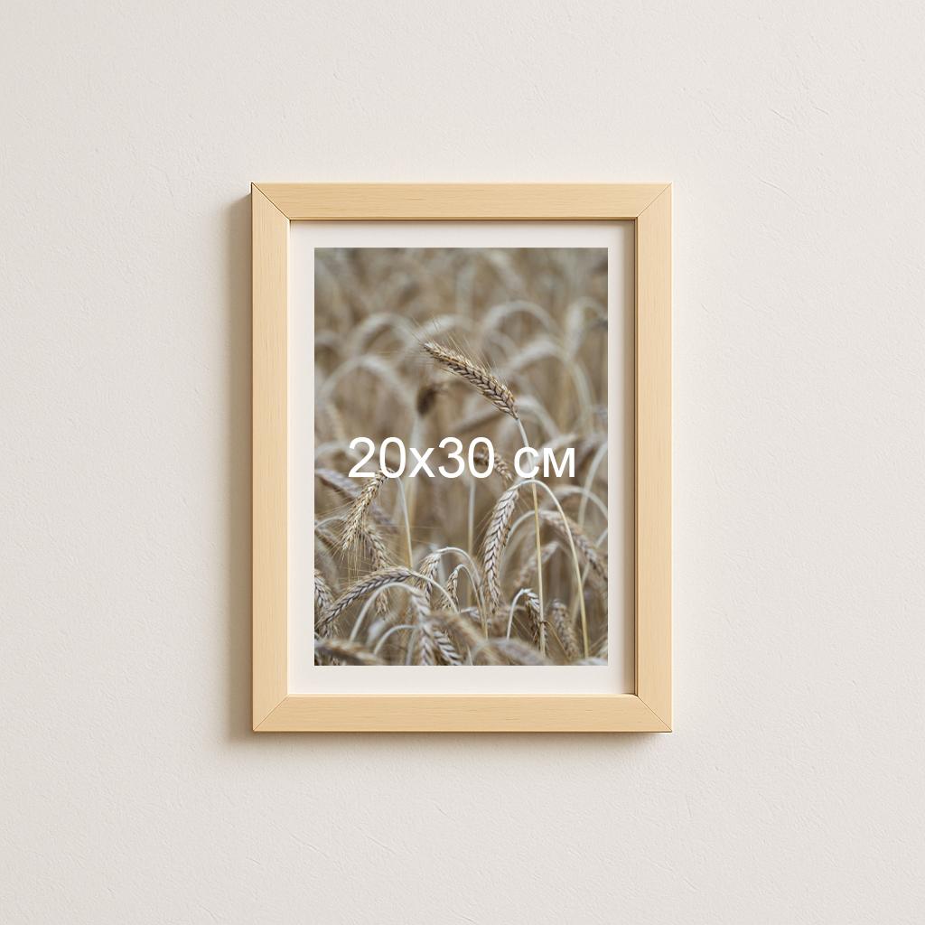Деревʼяна рамка 24×34 см з білим паспарту під формат 20×30