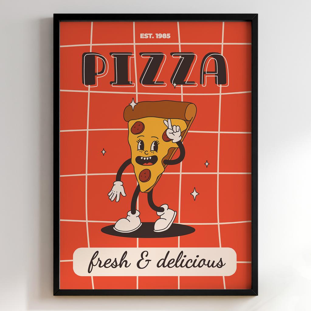 Постер з їжею для кухні | Яскравий арт у ретро-стилі