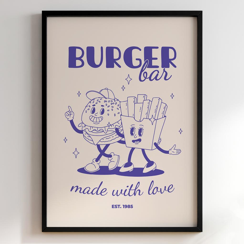 Постер з їжею для кухні | Яскравий арт у ретро-стилі