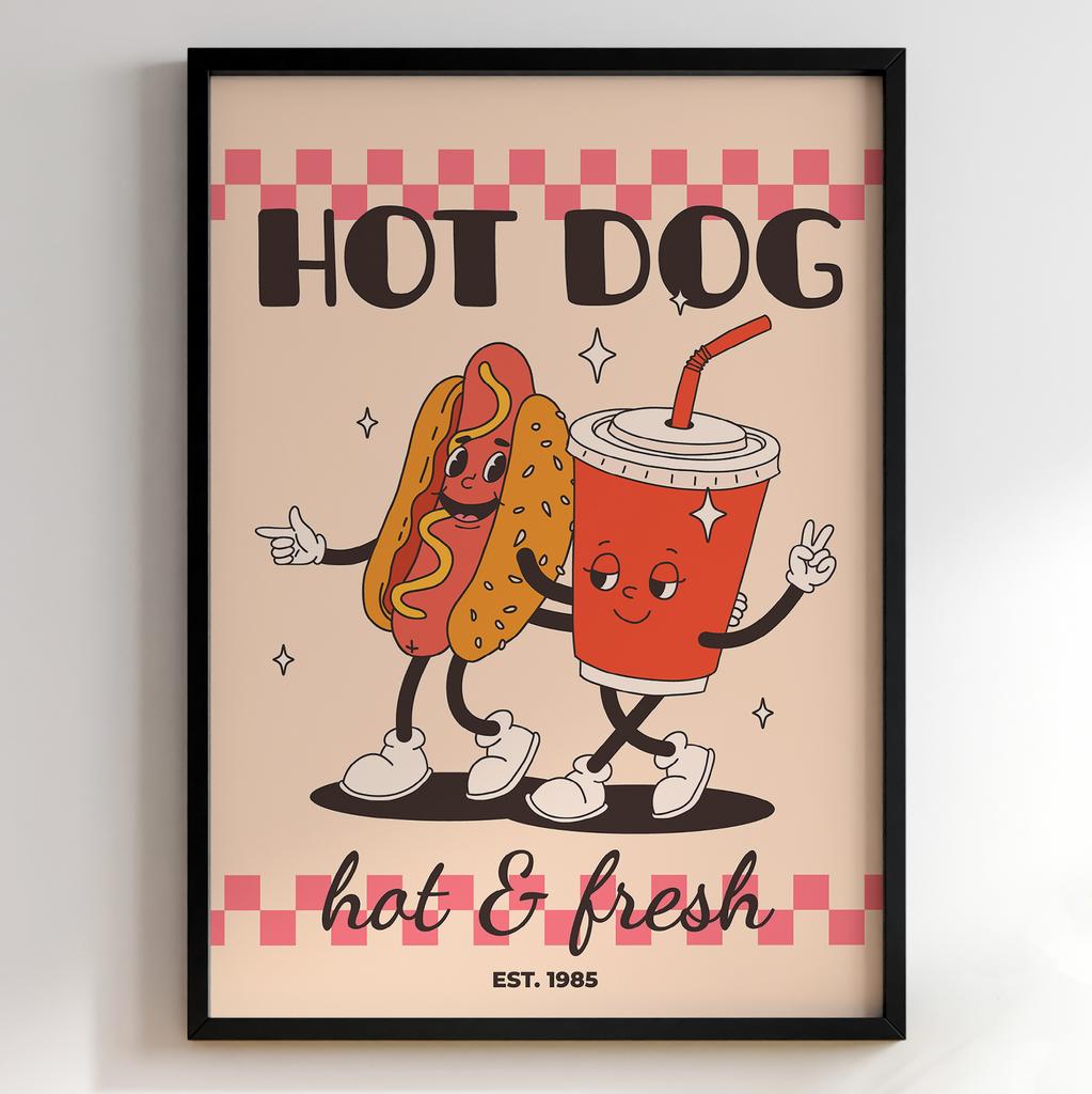 Постер з їжею для кухні | Яскравий арт у ретро-стилі