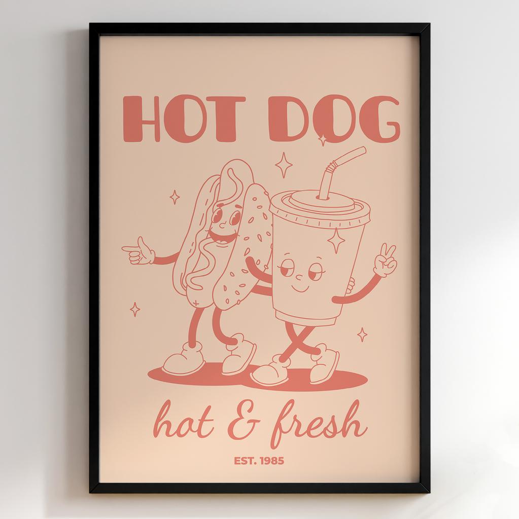 Постер з їжею для кухні | Яскравий арт у ретро-стилі