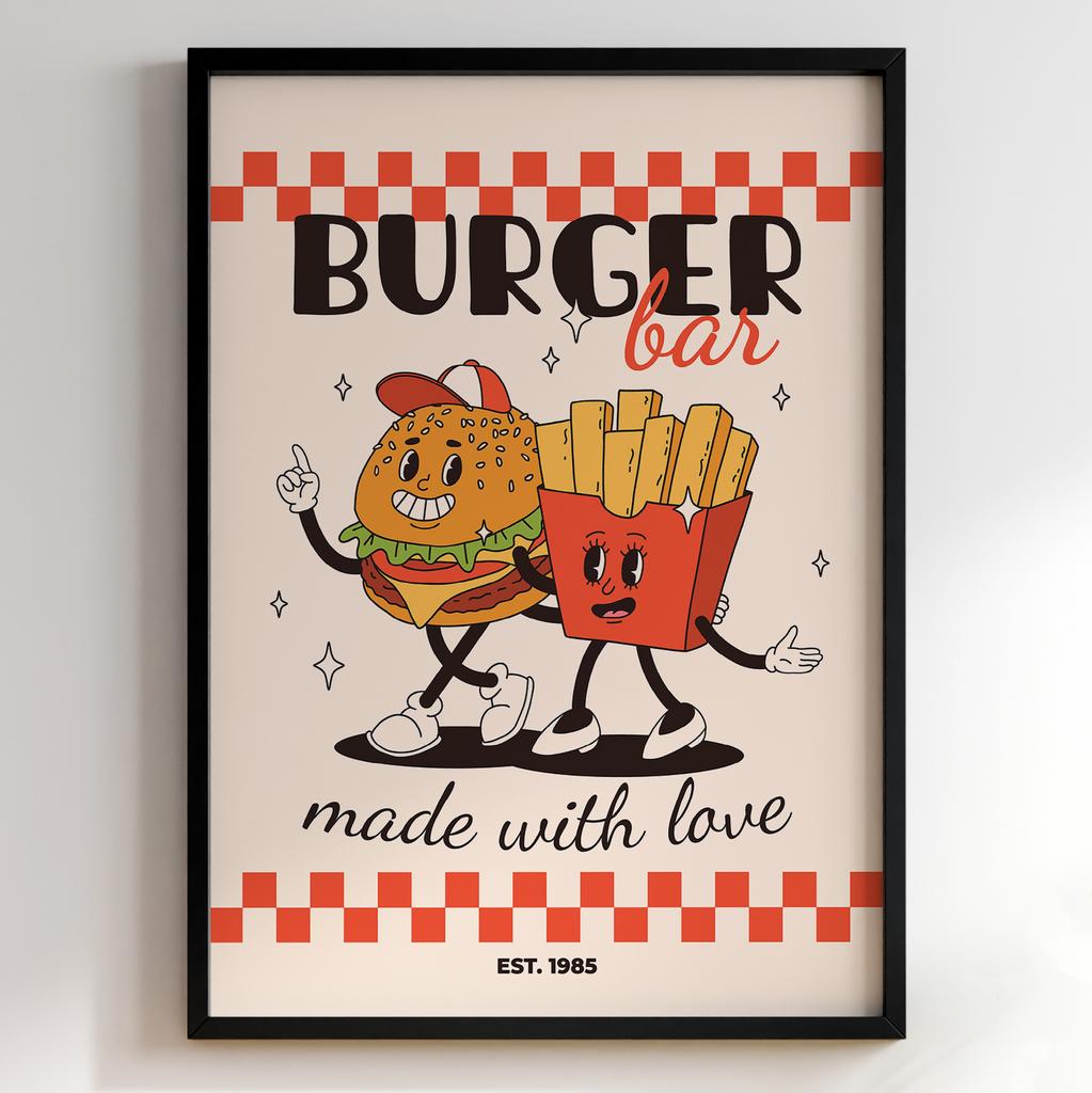Постер з їжею для кухні | Яскравий арт у ретро-стилі