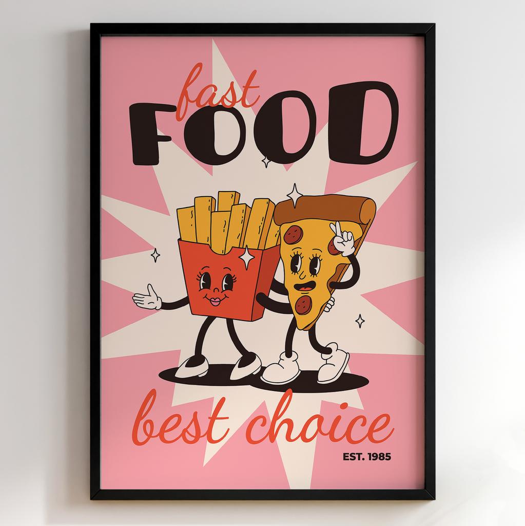 Постер з їжею для кухні | Яскравий арт у ретро-стилі