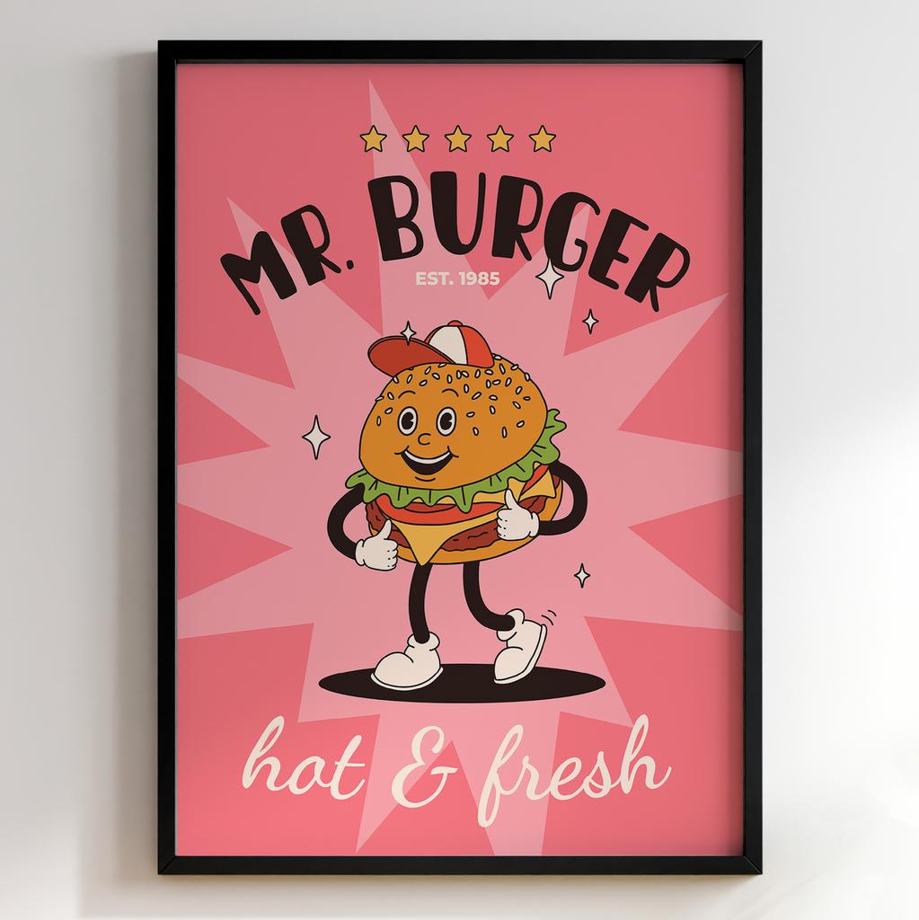 Постер з їжею для кухні | Яскравий арт у ретро-стилі