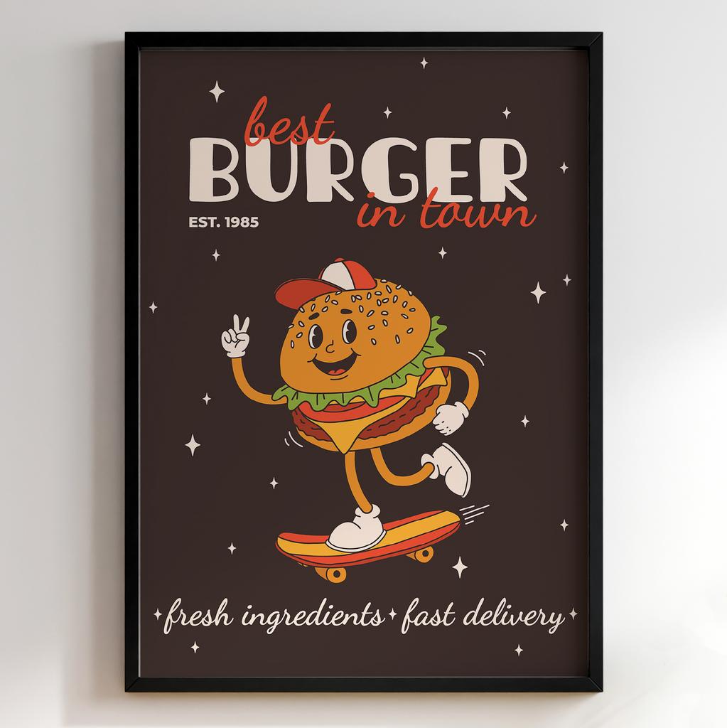 Постер з їжею для кухні | Яскравий арт у ретро-стилі