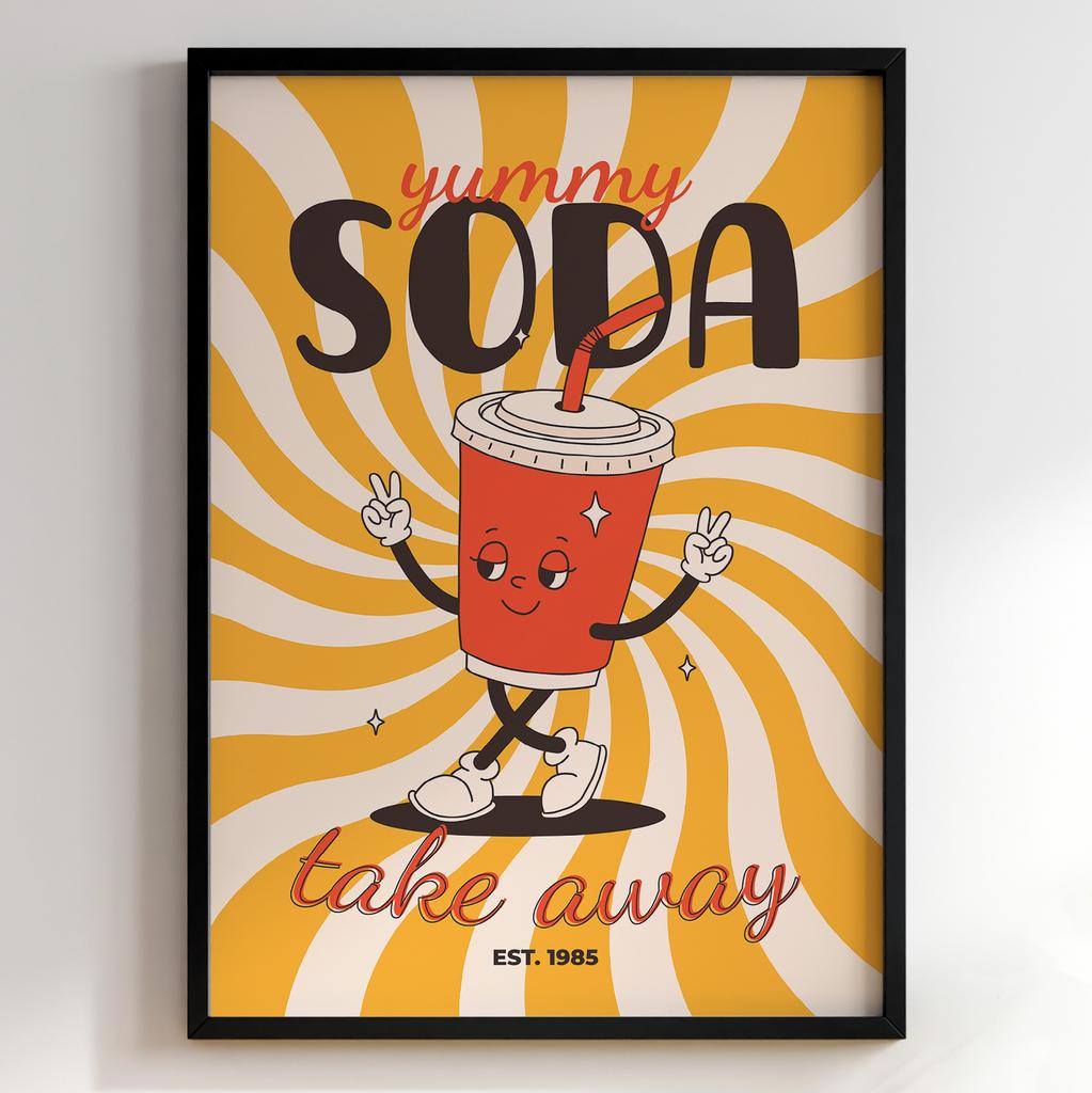 Постер з їжею для кухні | Яскравий арт у ретро-стилі